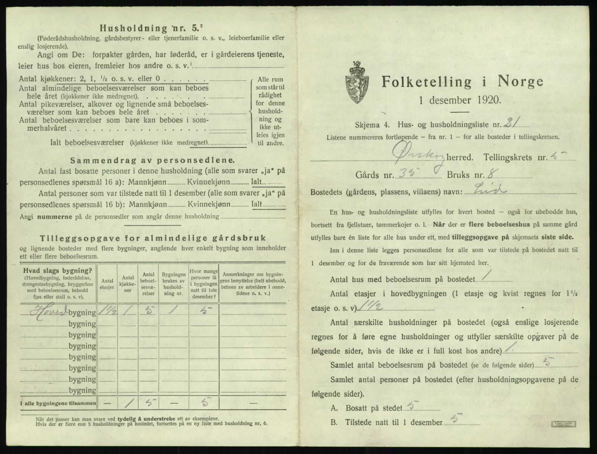 SAT, 1920 census for Ørskog, 1920, p. 474