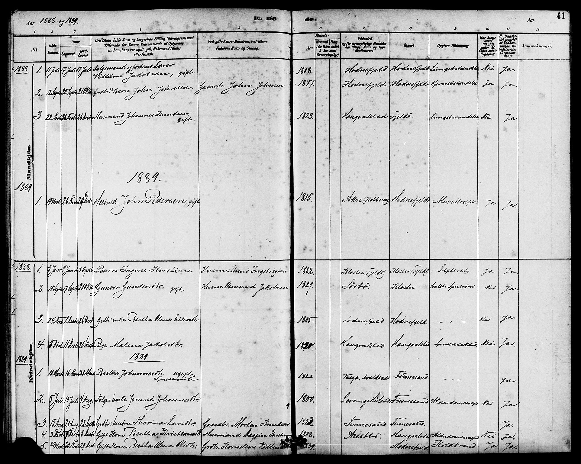 Rennesøy sokneprestkontor, AV/SAST-A -101827/H/Ha/Haa/L0010: Parish register (official) no. A 10, 1878-1890, p. 41