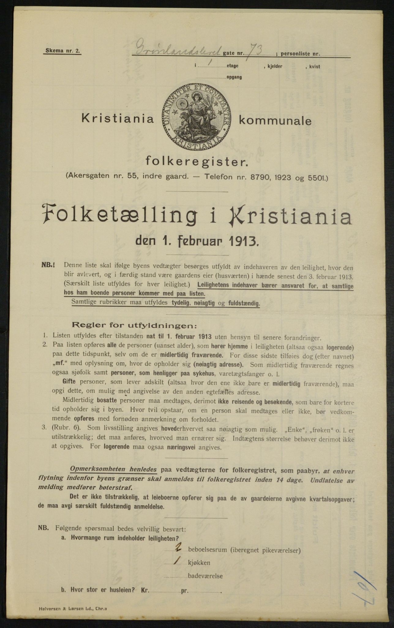 OBA, Municipal Census 1913 for Kristiania, 1913, p. 32317