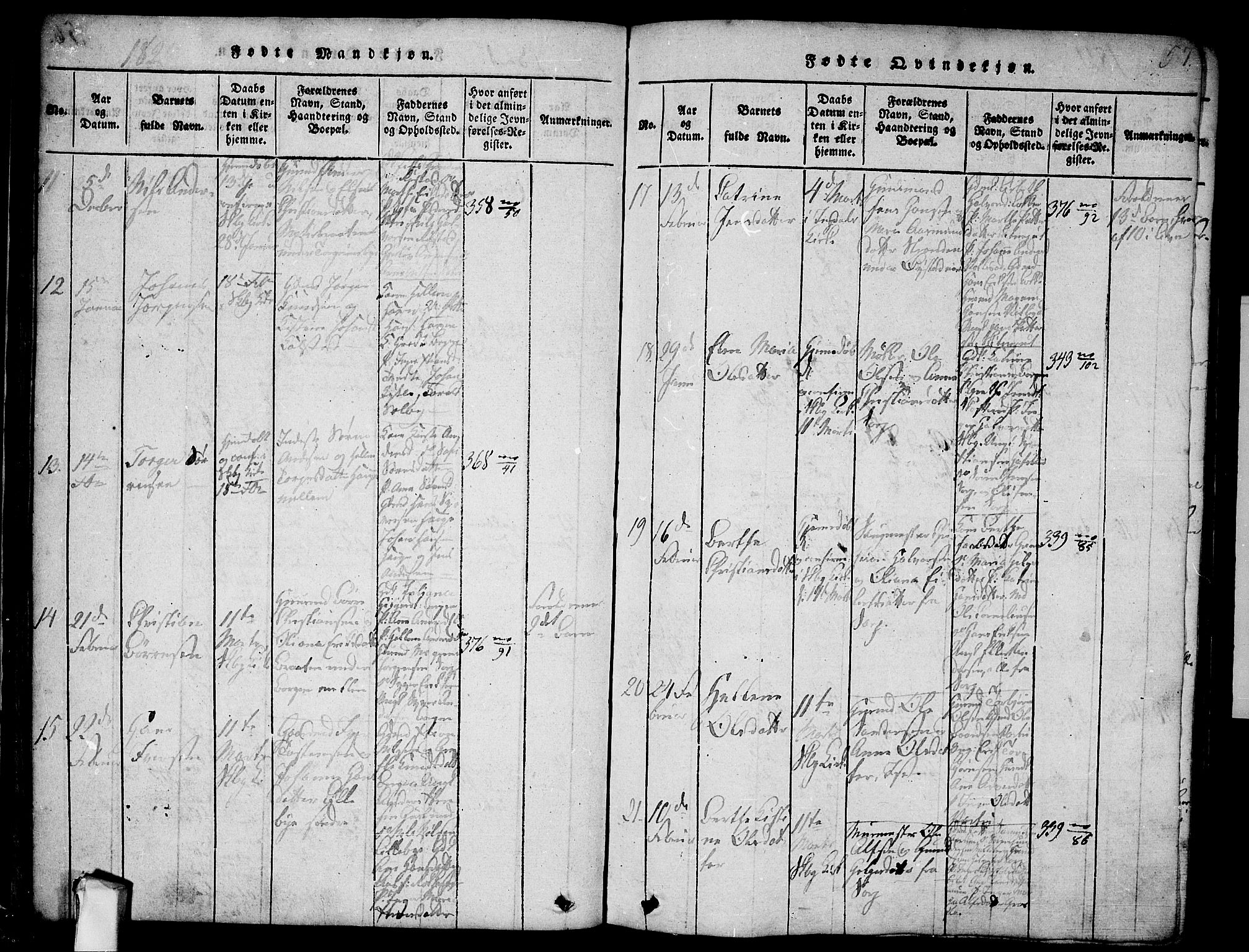 Skjeberg prestekontor Kirkebøker, AV/SAO-A-10923/F/Fa/L0004: Parish register (official) no. I 4, 1815-1830, p. 57