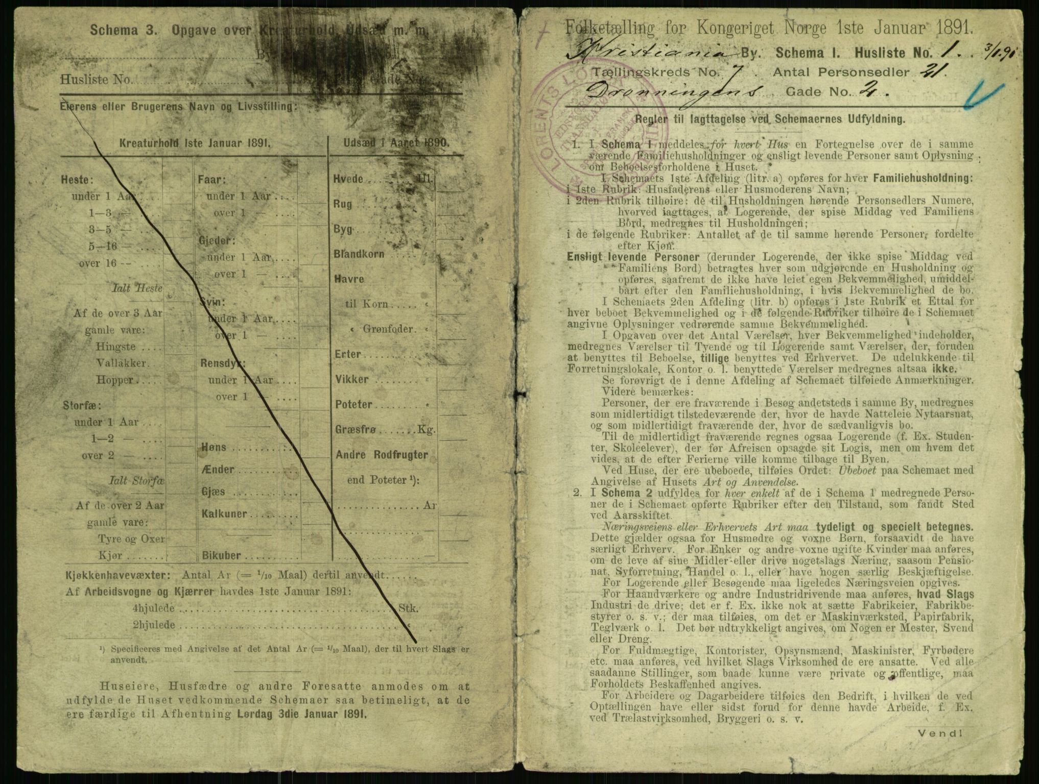 RA, 1891 census for 0301 Kristiania, 1891, p. 2693