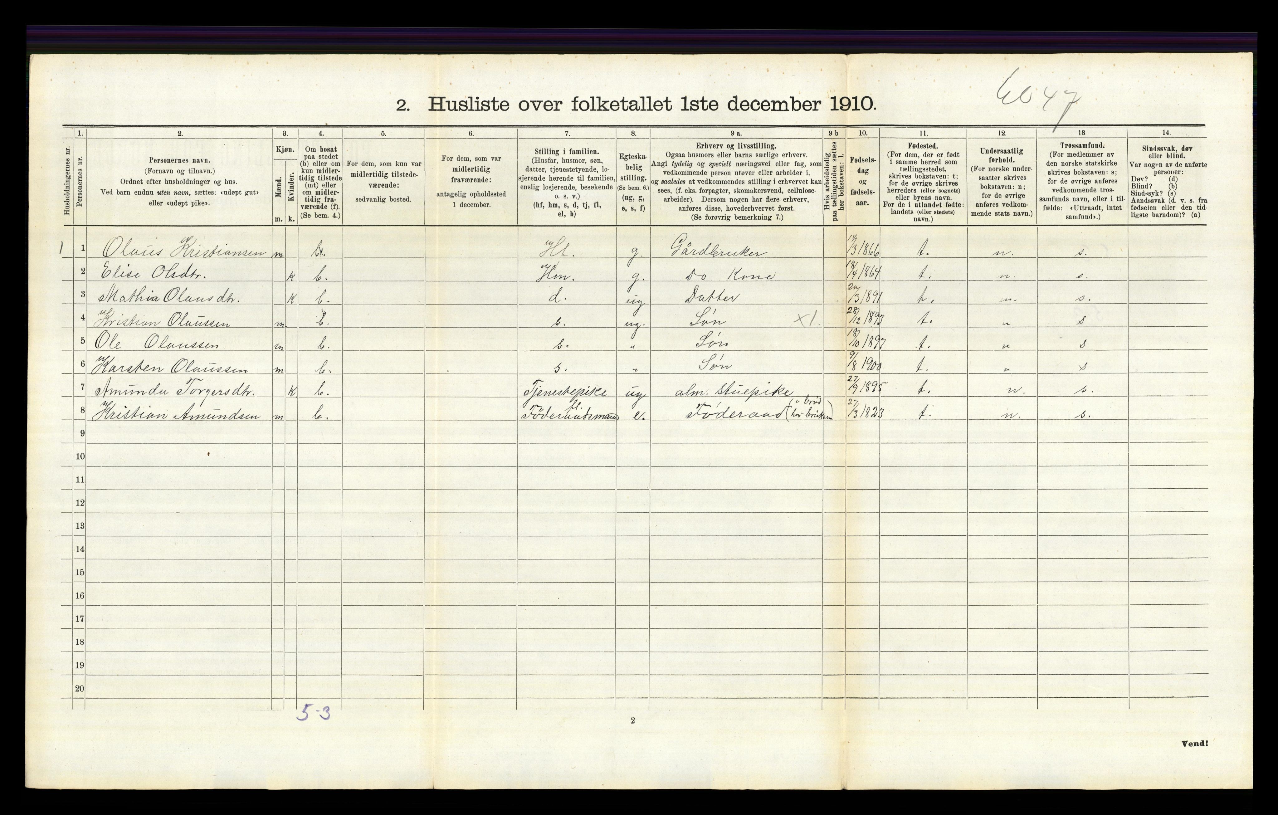 RA, 1910 census for Østre Gausdal, 1910, p. 847