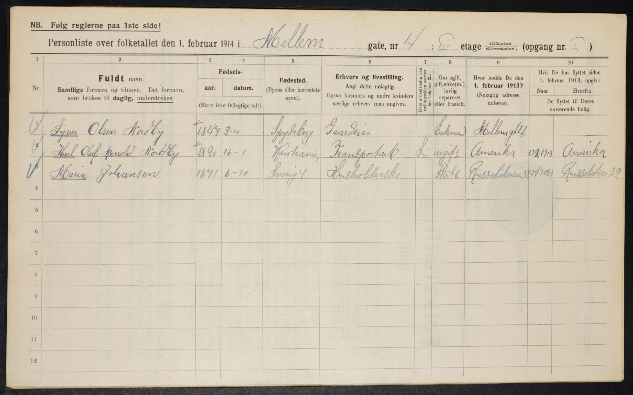 OBA, Municipal Census 1914 for Kristiania, 1914, p. 65008