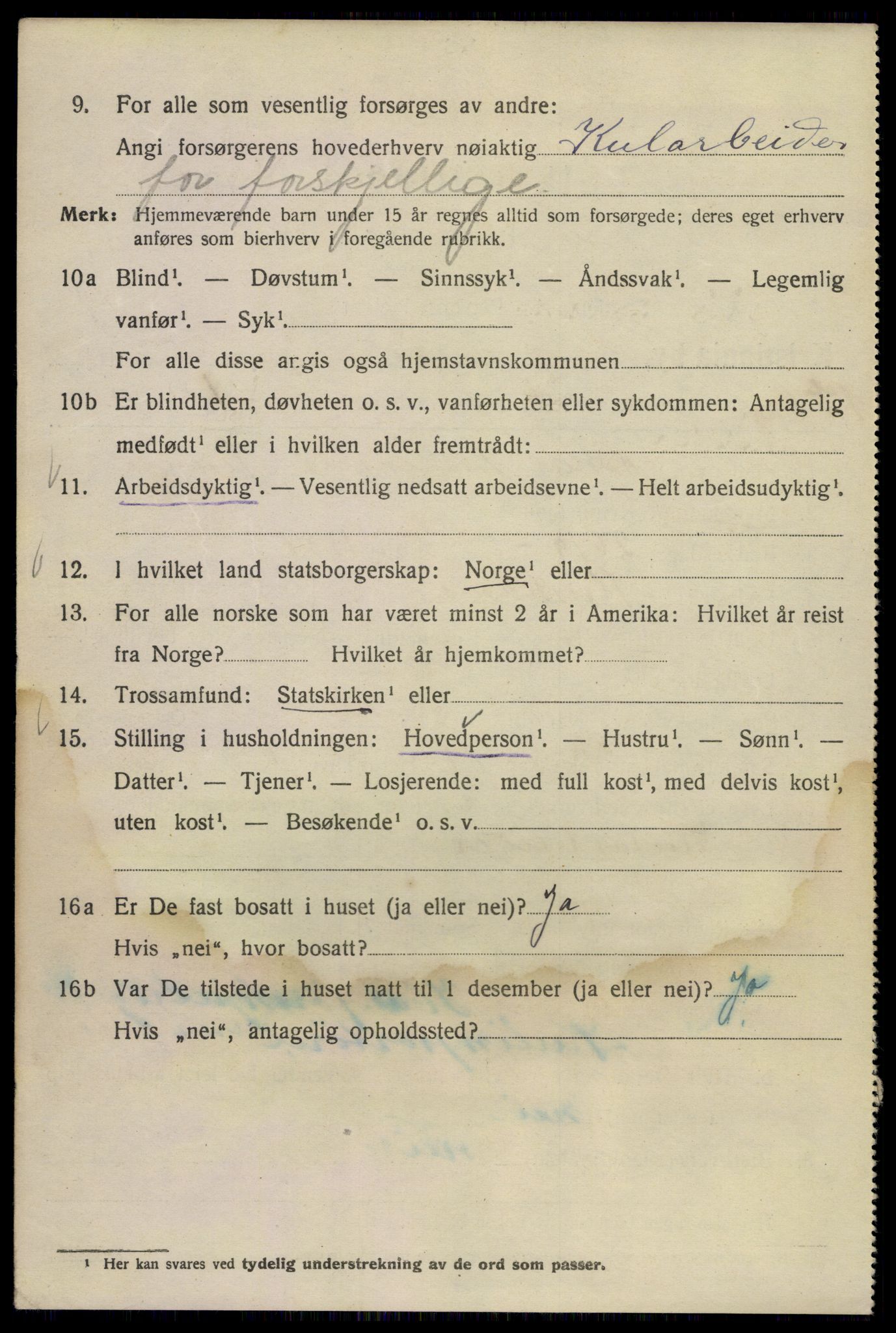 SAO, 1920 census for Kristiania, 1920, p. 620220