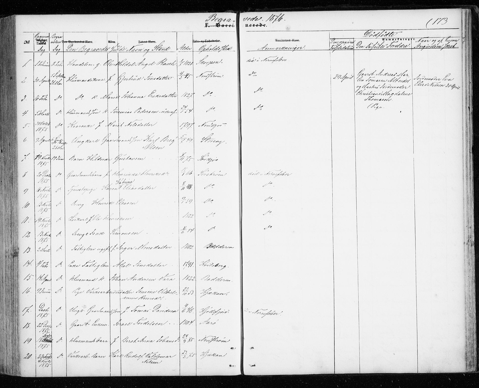 Skjervøy sokneprestkontor, SATØ/S-1300/H/Ha/Haa/L0011kirke: Parish register (official) no. 11, 1861-1877, p. 173