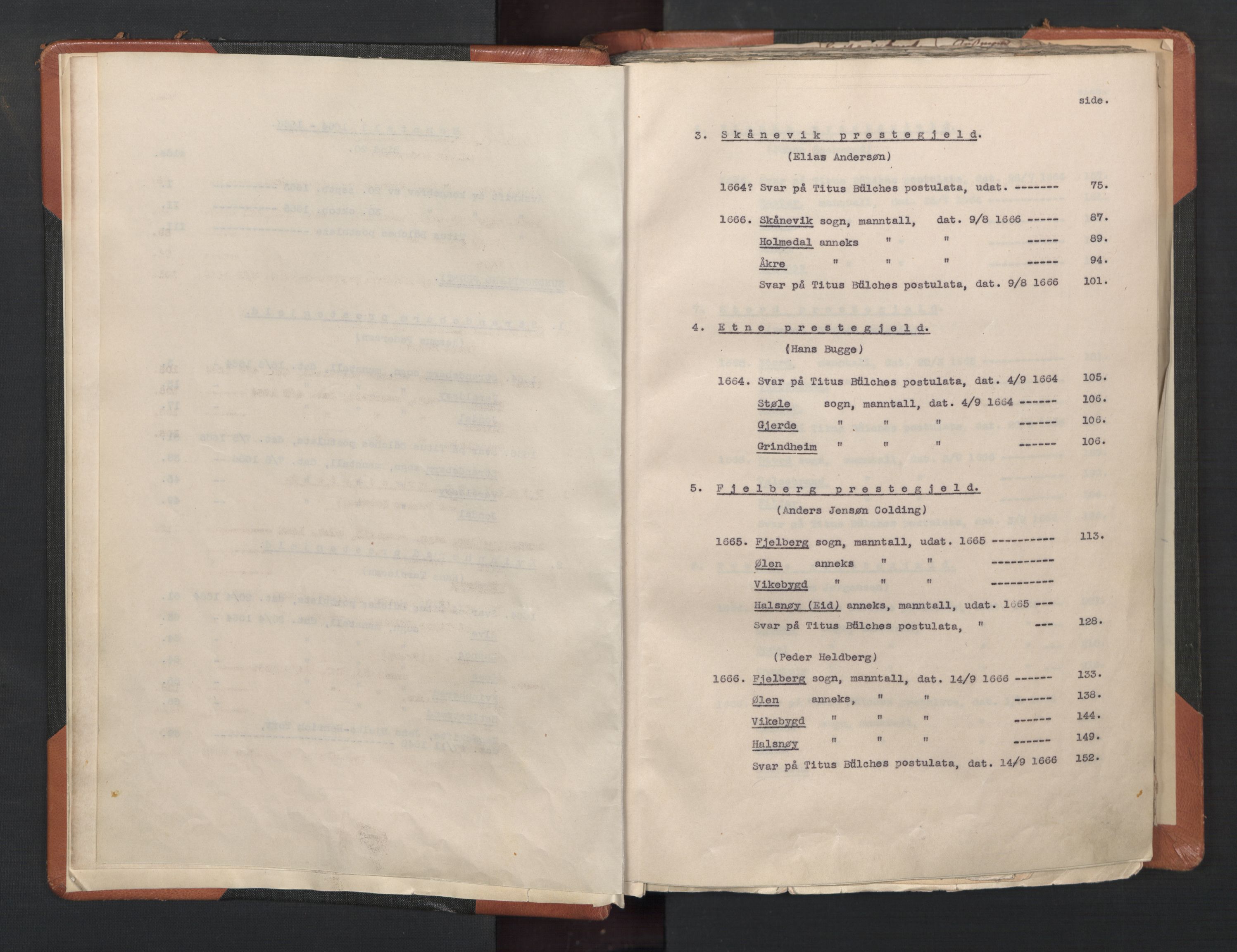 RA, Vicar's Census 1664-1666, no. 20: Sunnhordland deanery, 1664-1666