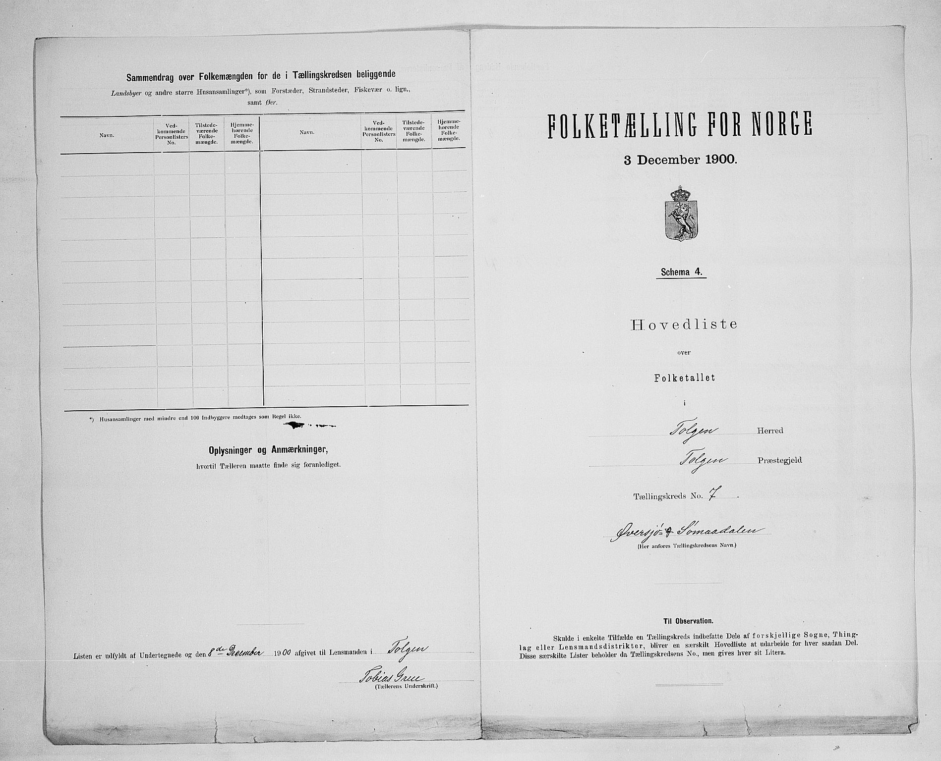 SAH, 1900 census for Tolga, 1900, p. 41