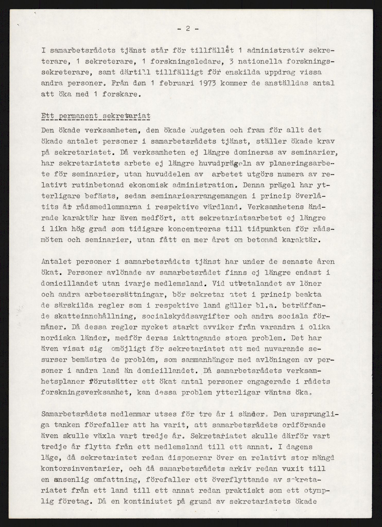 Justisdepartementet, Nordisk samarbeidsråd for kriminologi, RA/S-1164/D/Da/L0001: A Rådets virksomhet, 1961-1974, p. 1506