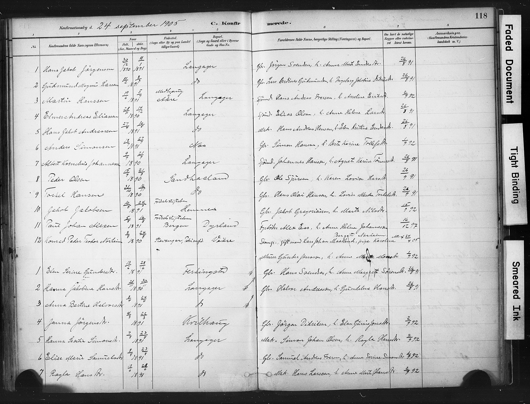 Skudenes sokneprestkontor, SAST/A -101849/H/Ha/Haa/L0010: Parish register (official) no. A 7, 1882-1912, p. 118