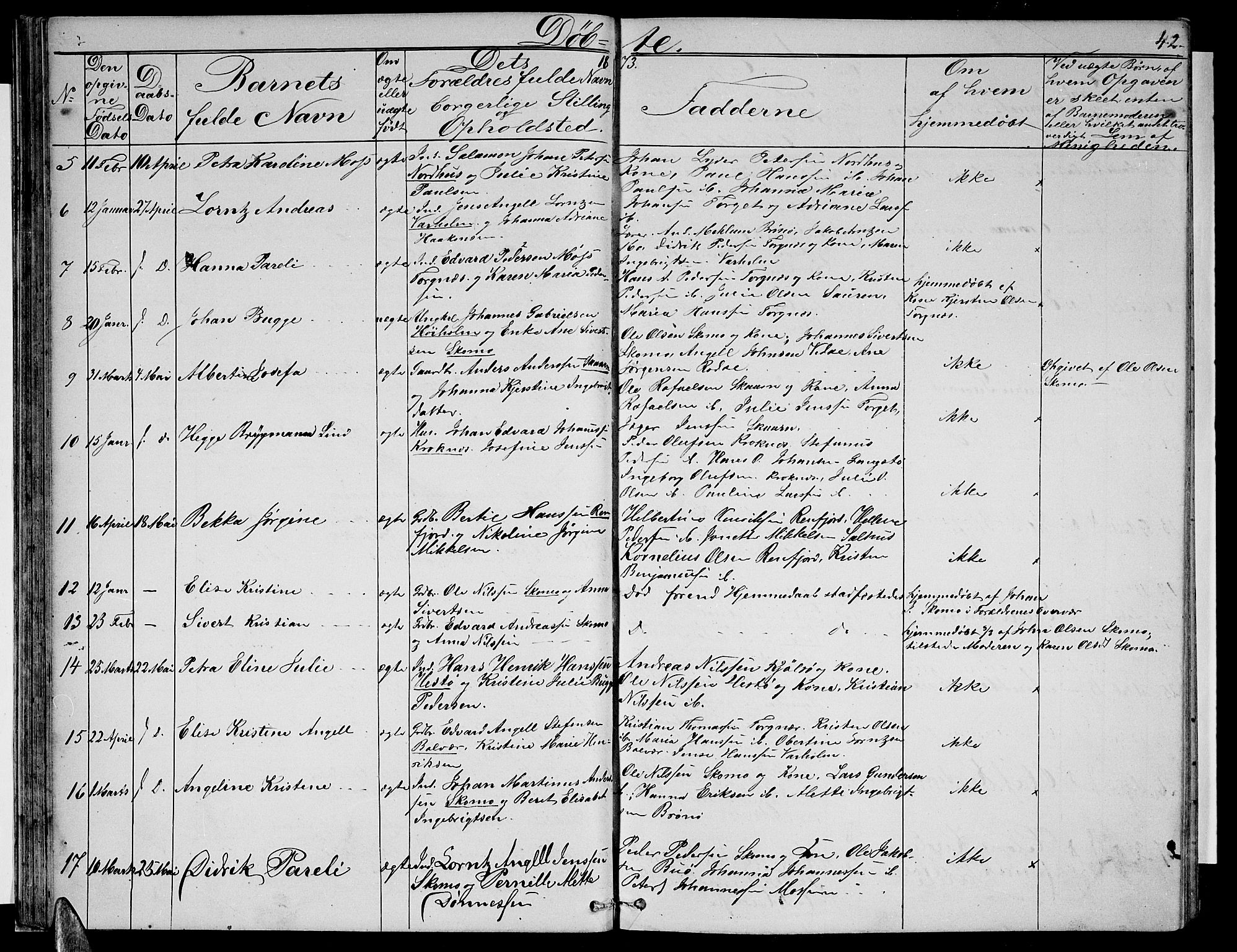 Ministerialprotokoller, klokkerbøker og fødselsregistre - Nordland, SAT/A-1459/813/L0212: Parish register (copy) no. 813C04, 1864-1886, p. 42