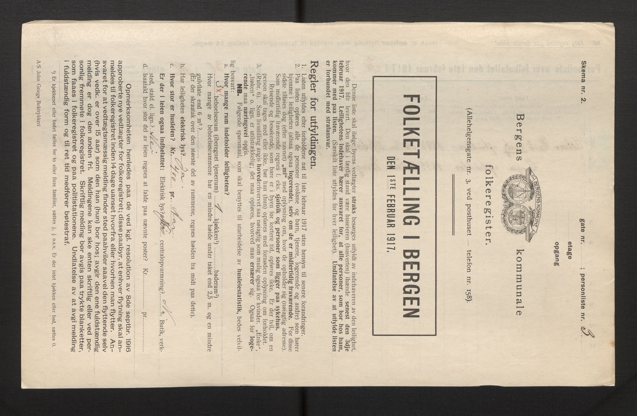 SAB, Municipal Census 1917 for Bergen, 1917, p. 9120