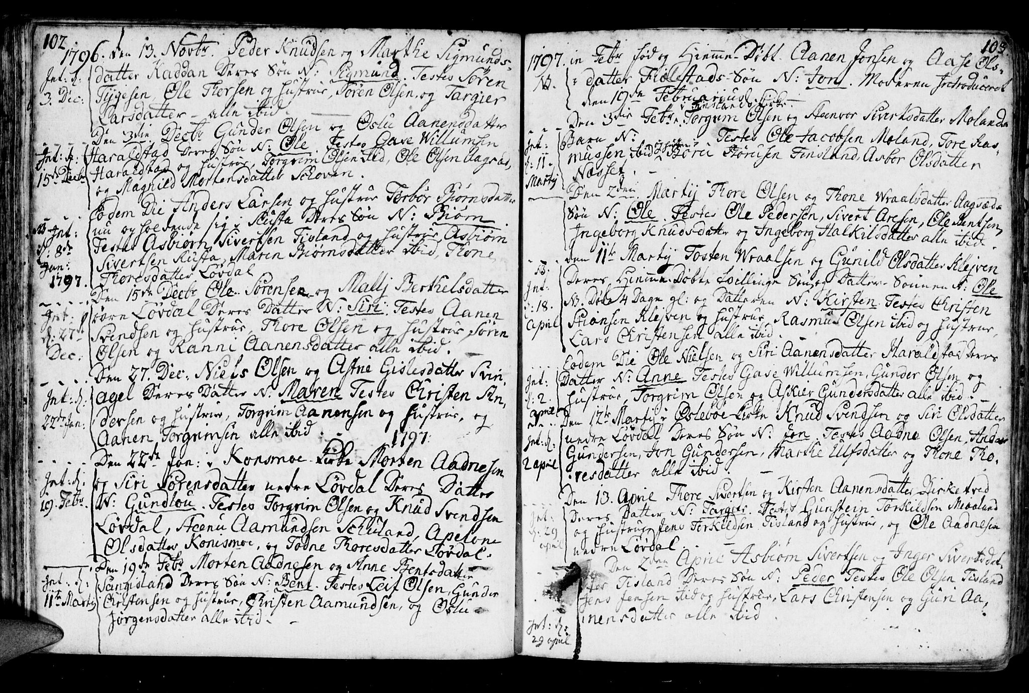 Holum sokneprestkontor, AV/SAK-1111-0022/F/Fa/Fab/L0004: Parish register (official) no. A 4, 1774-1847, p. 102-103