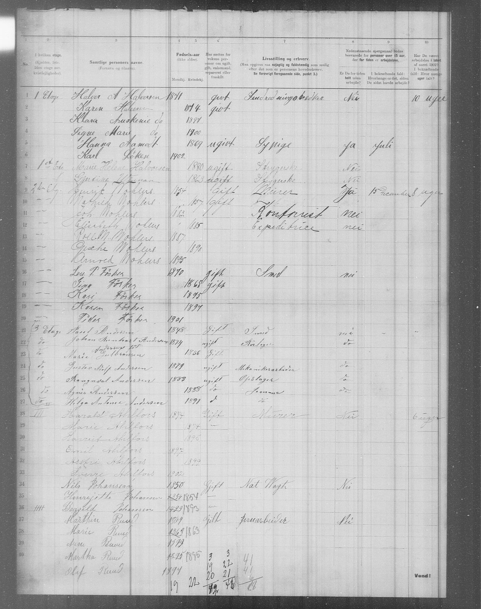 OBA, Municipal Census 1902 for Kristiania, 1902, p. 4313