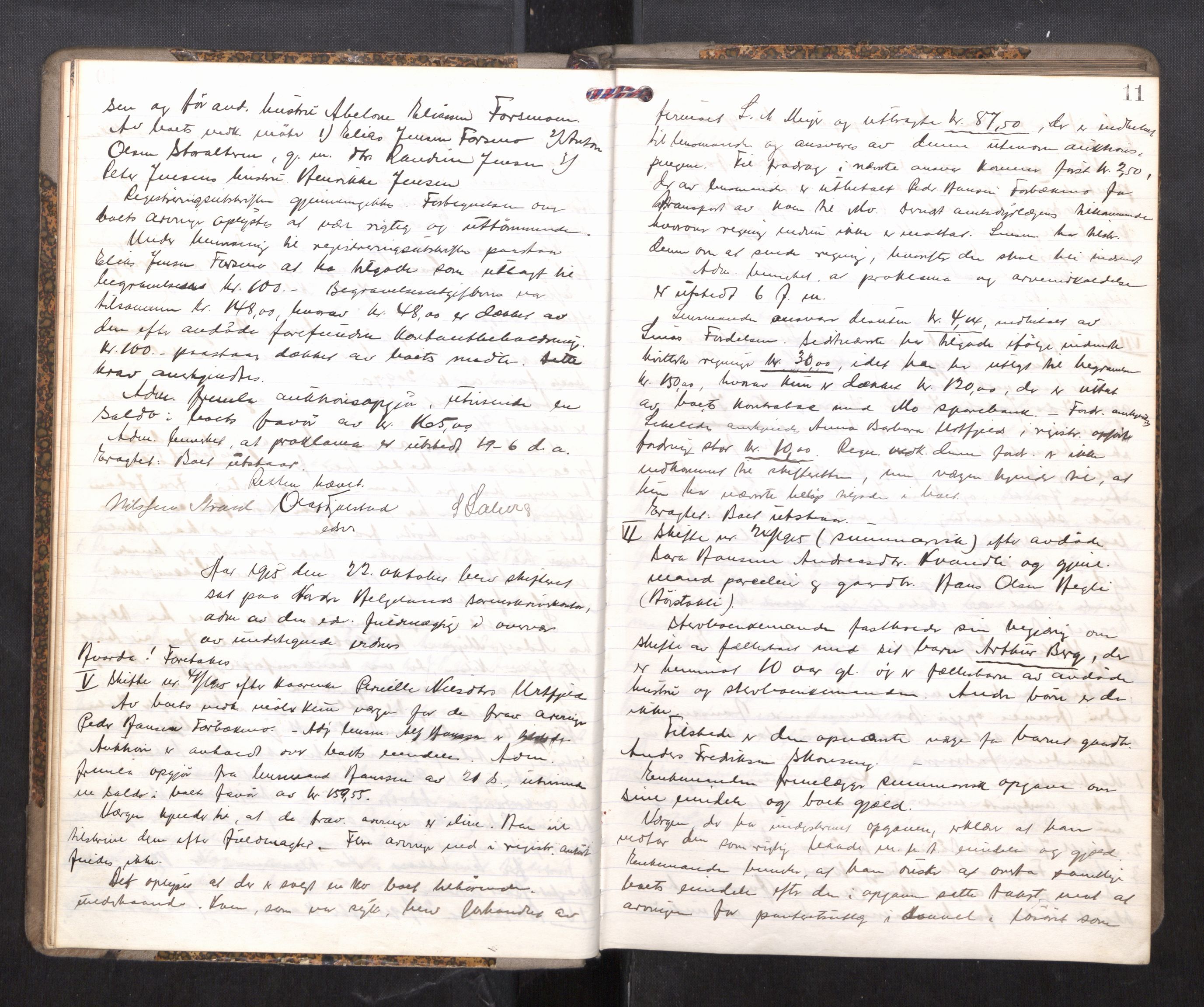 Rana sorenskriveri , AV/SAT-A-1108/1/3/3B/L0010: Skiftebehandlingsprotokoll, 1915-1918, p. 11