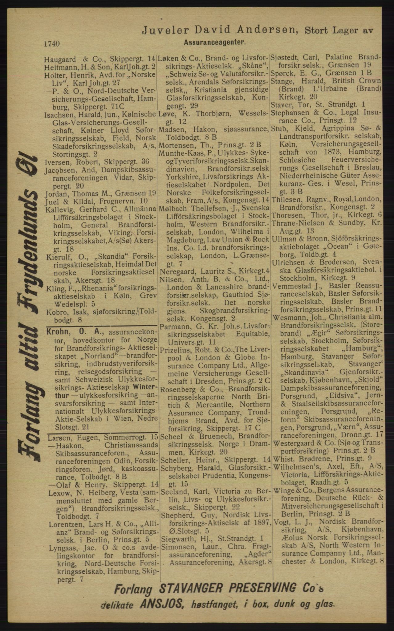 Kristiania/Oslo adressebok, PUBL/-, 1913, p. 1696