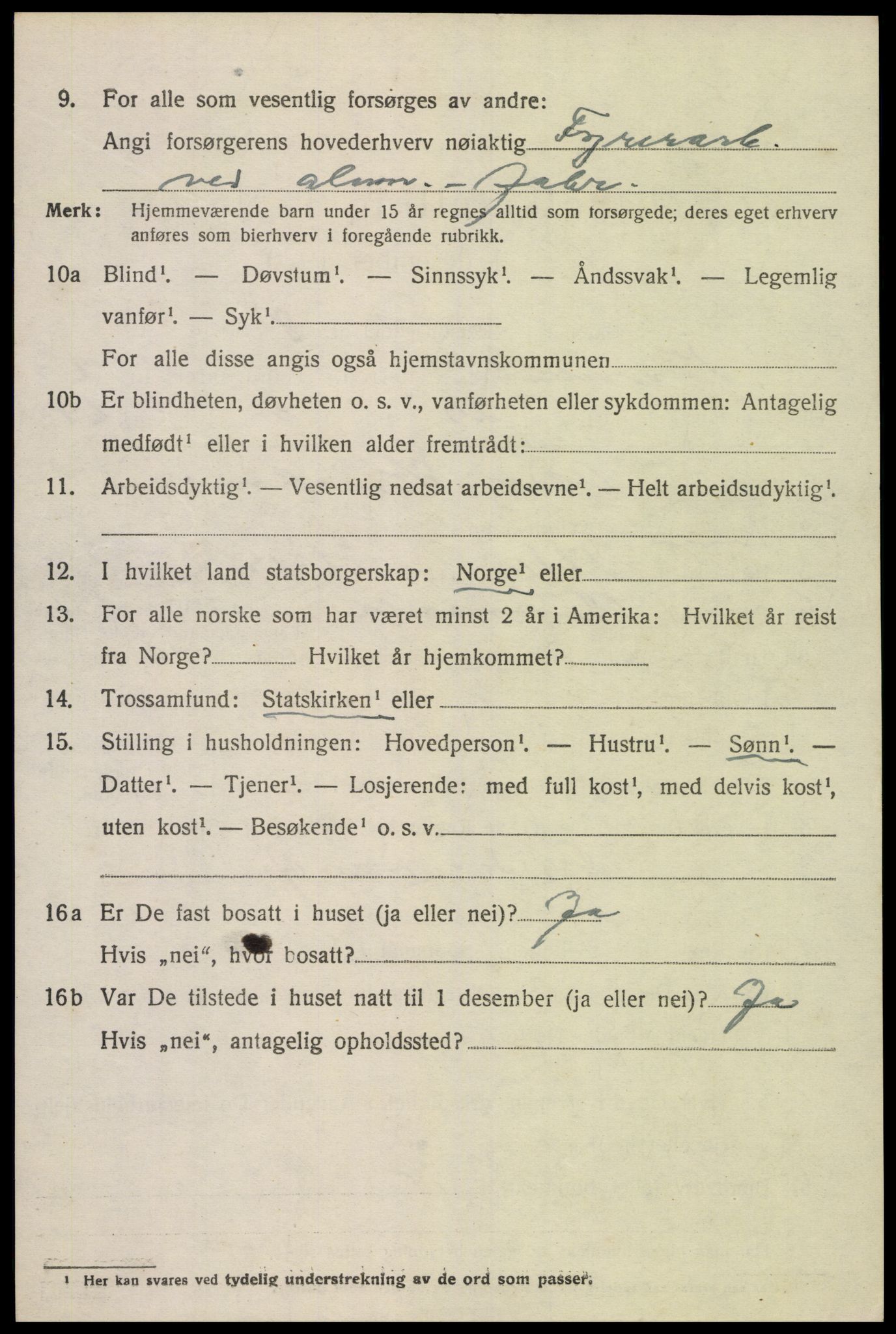 SAK, 1920 census for Vennesla, 1920, p. 1833