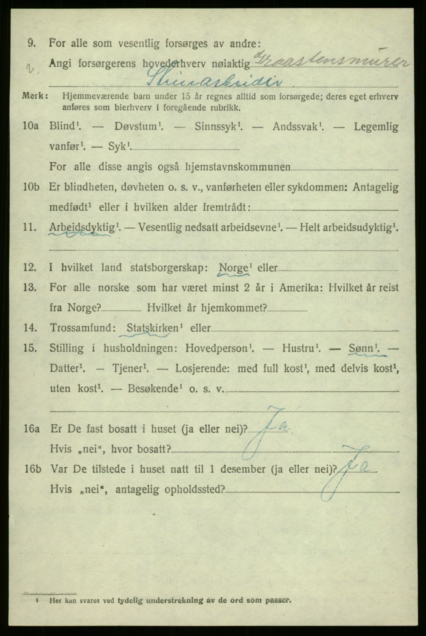 SAB, 1920 census for Fjaler, 1920, p. 5234