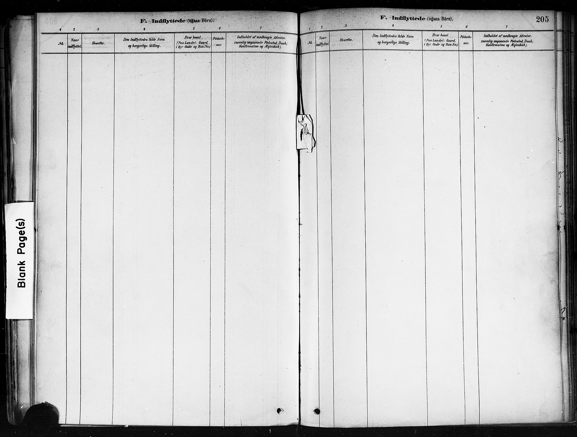 Strømsø kirkebøker, AV/SAKO-A-246/F/Fa/L0022: Parish register (official) no. I 22, 1879-1899, p. 205