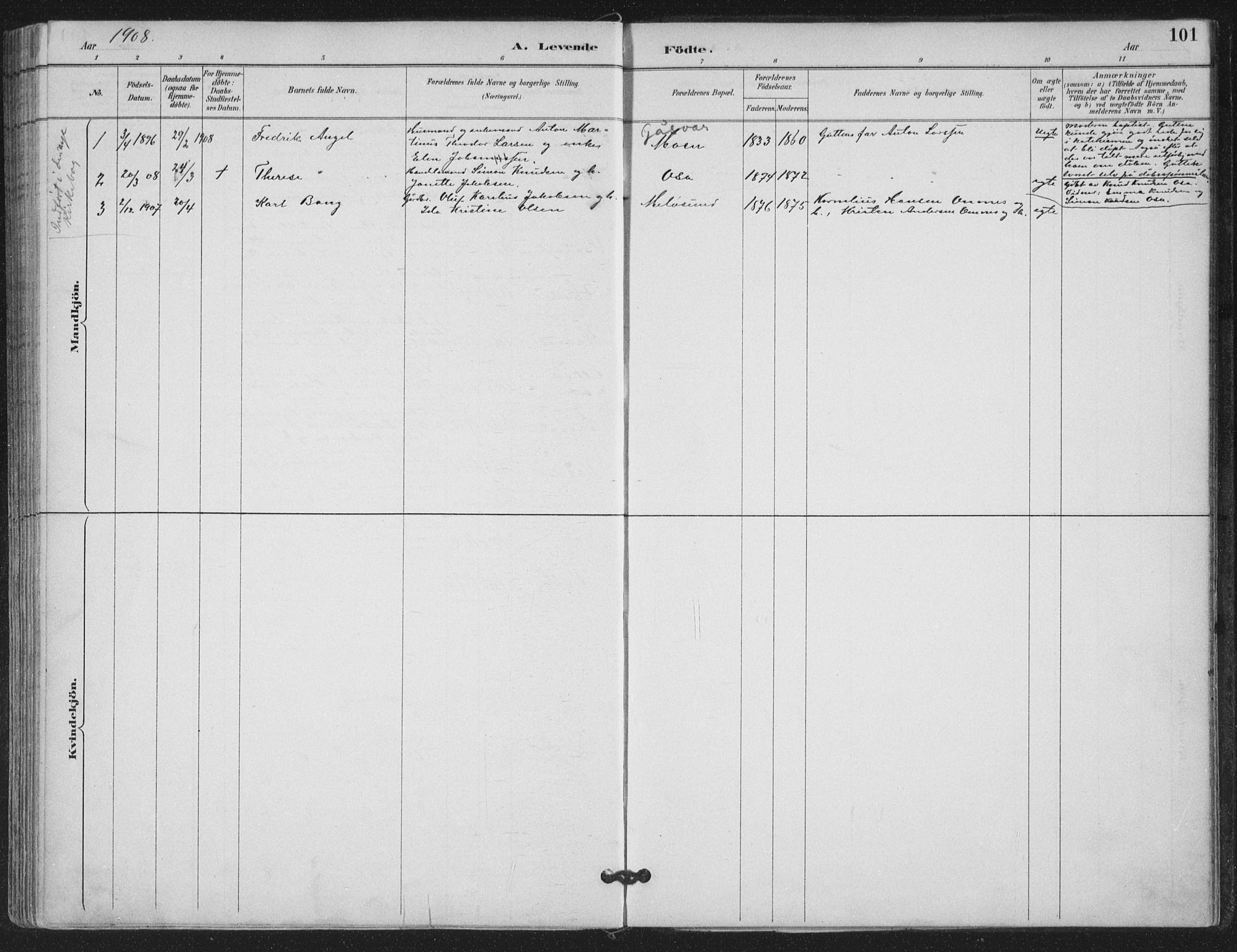 Ministerialprotokoller, klokkerbøker og fødselsregistre - Nordland, SAT/A-1459/843/L0628: Parish register (official) no. 843A03, 1889-1907, p. 101