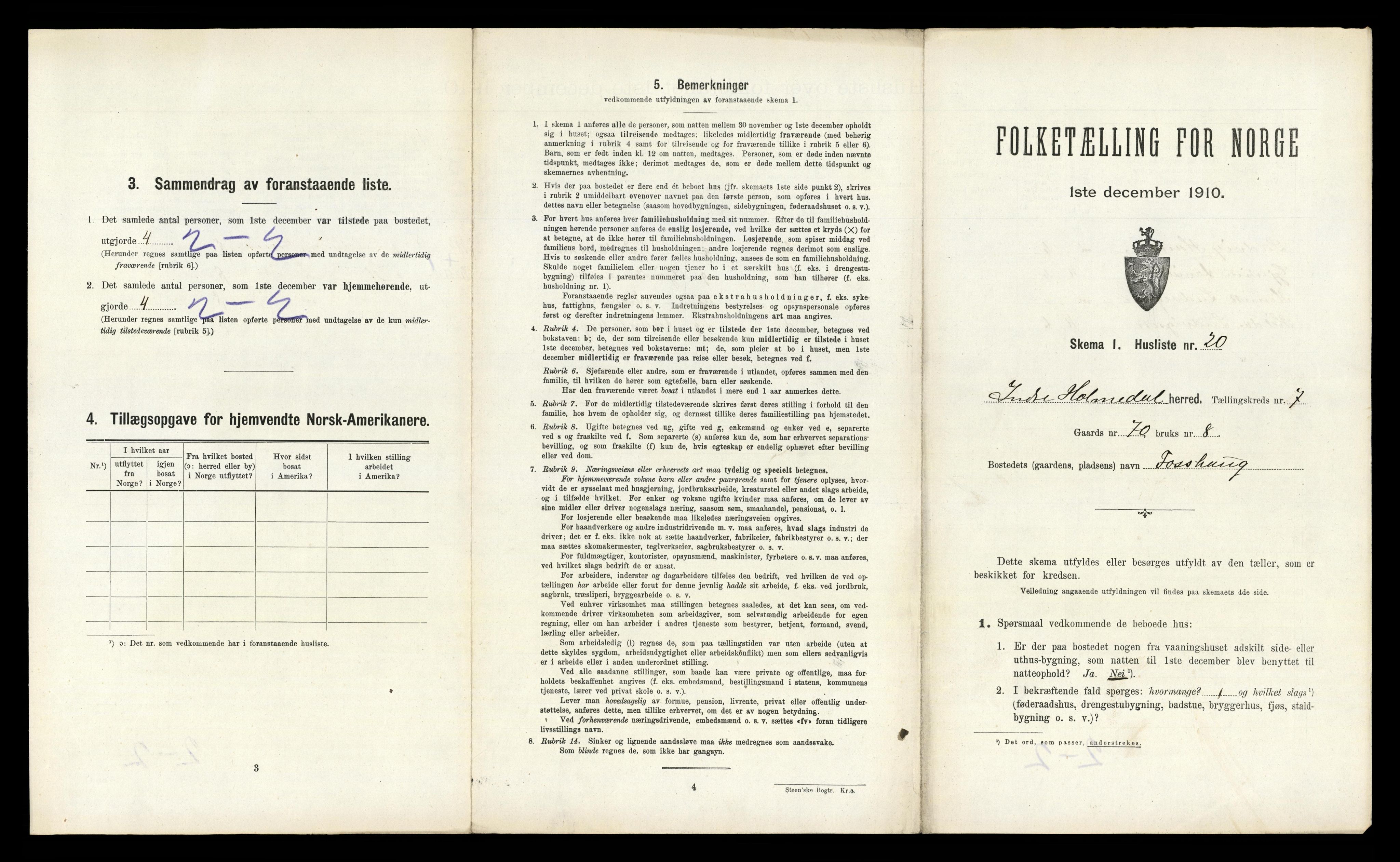 RA, 1910 census for Indre Holmedal, 1910, p. 540