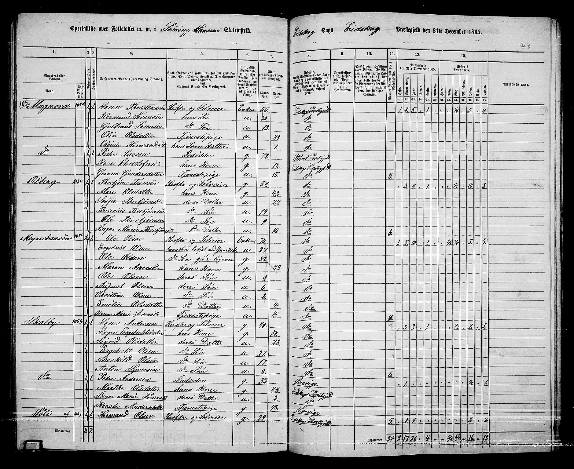 RA, 1865 census for Eidskog, 1865, p. 229