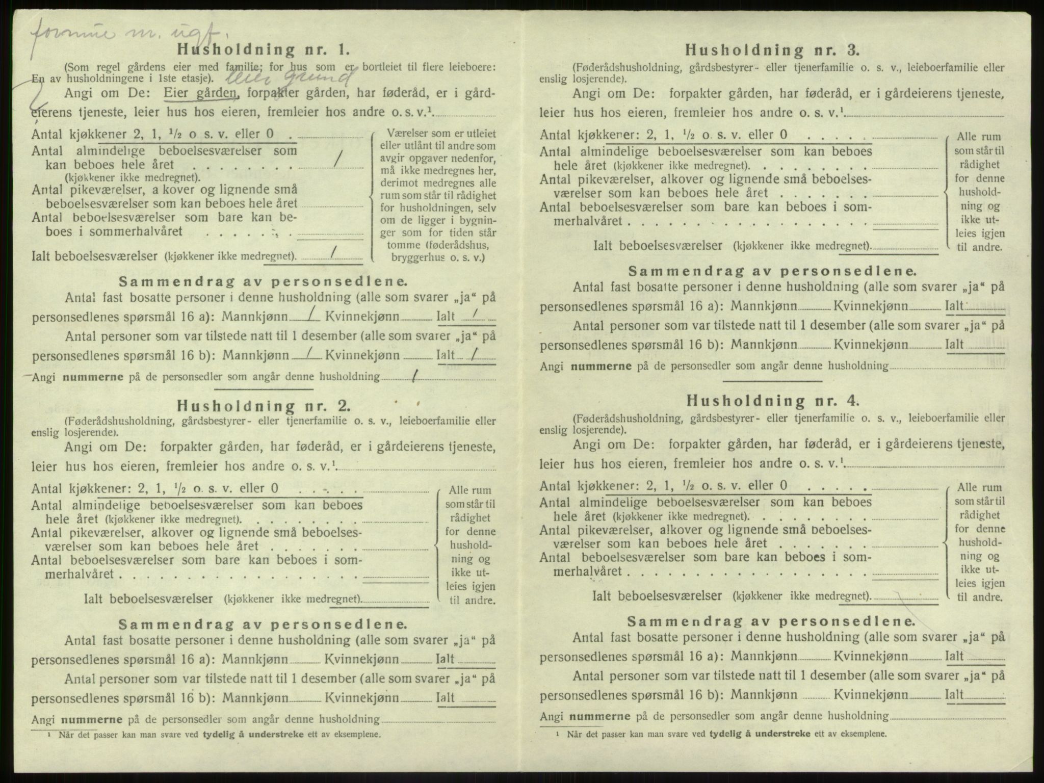 SAB, 1920 census for Jølster, 1920, p. 847