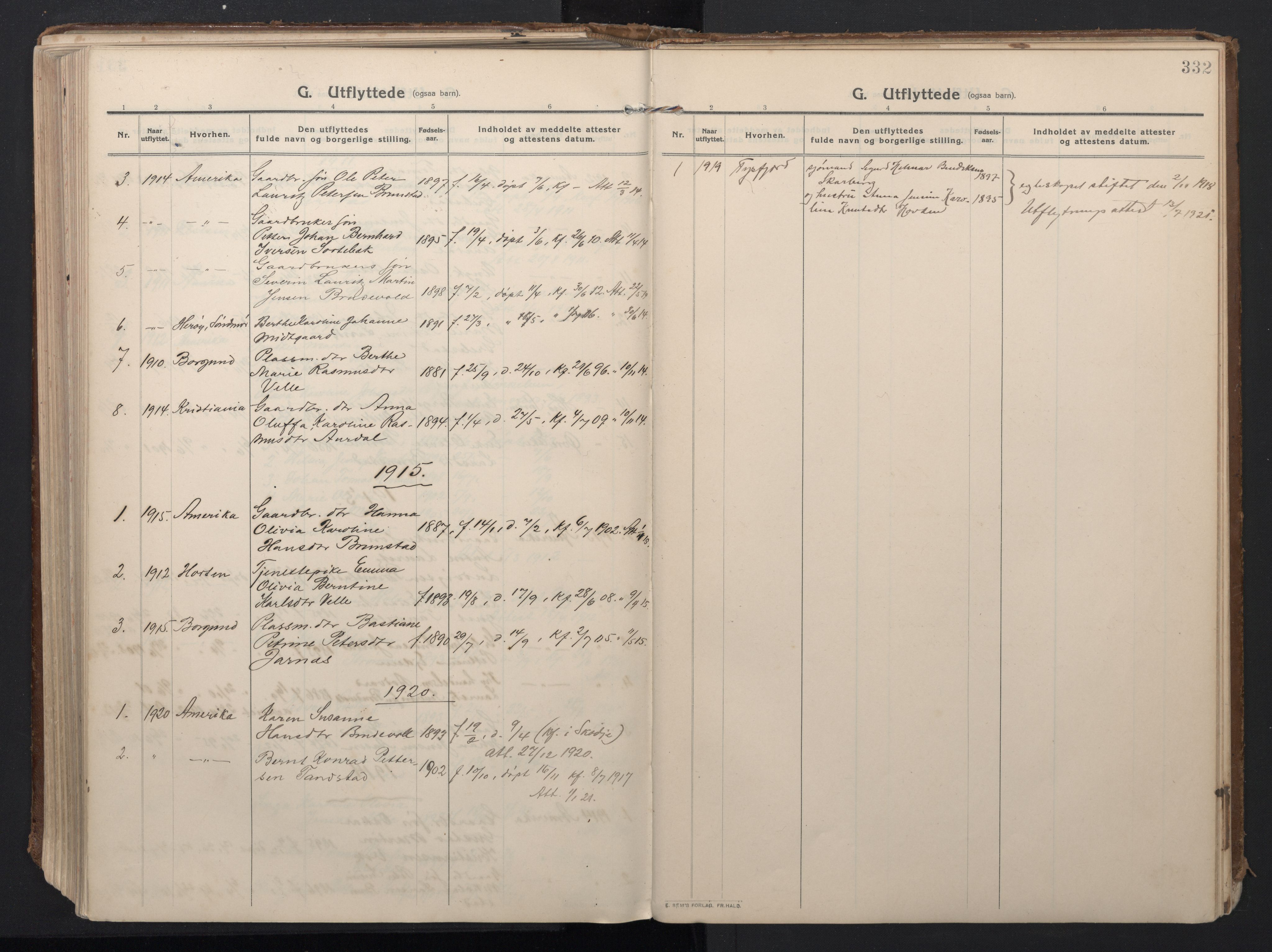 Ministerialprotokoller, klokkerbøker og fødselsregistre - Møre og Romsdal, SAT/A-1454/523/L0337: Parish register (official) no. 523A04, 1911-1929, p. 332