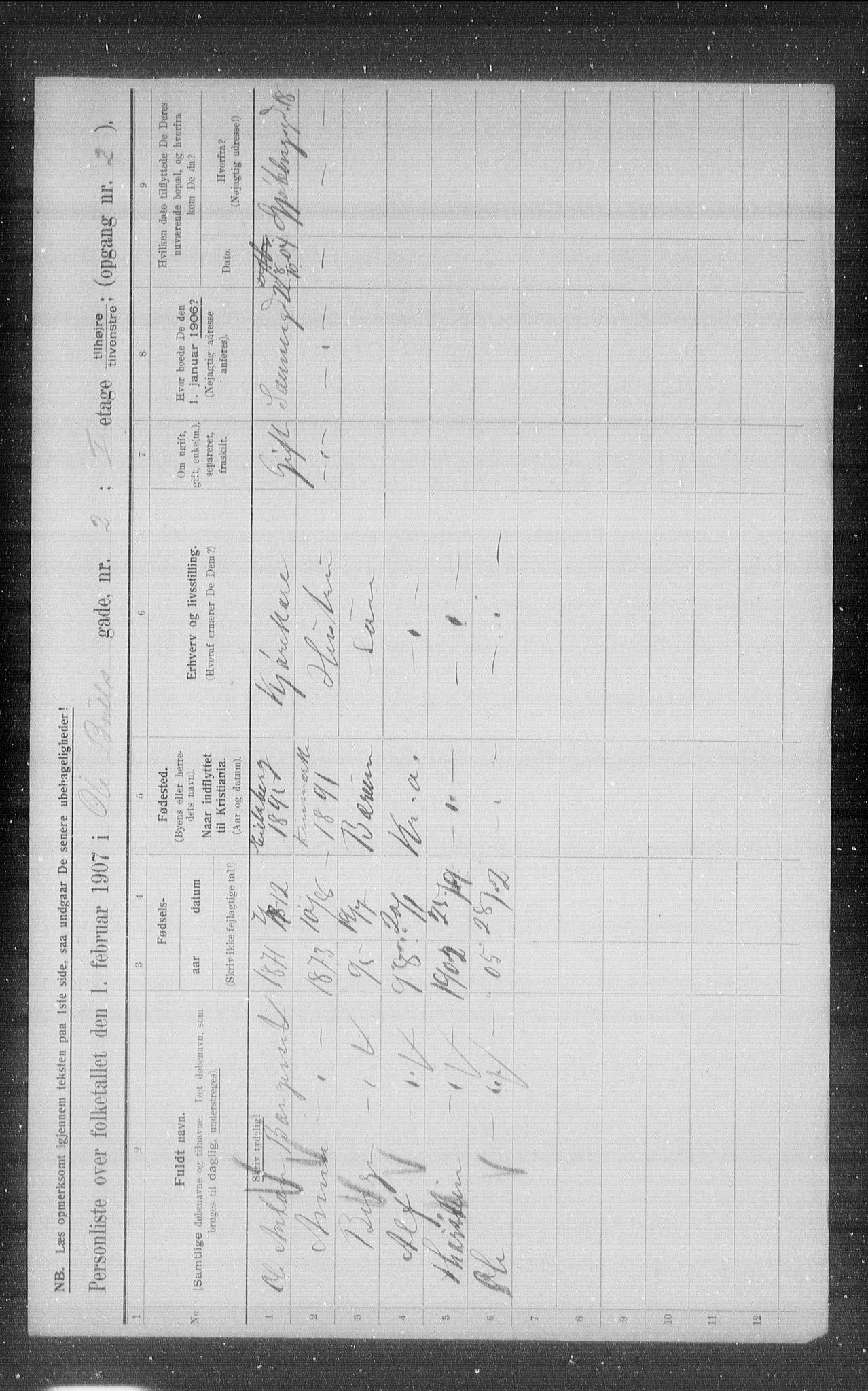 OBA, Municipal Census 1907 for Kristiania, 1907, p. 38631