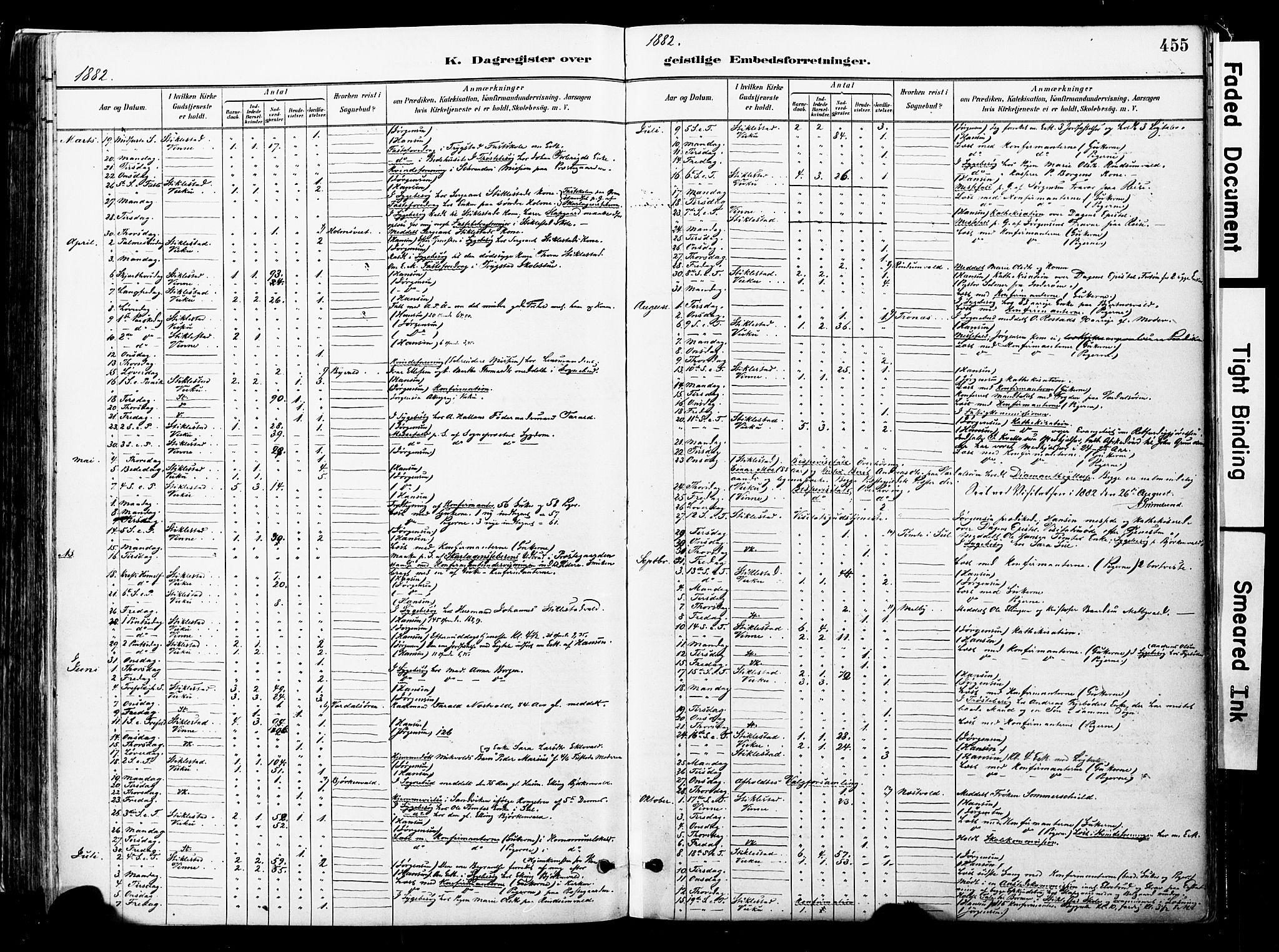 Ministerialprotokoller, klokkerbøker og fødselsregistre - Nord-Trøndelag, AV/SAT-A-1458/723/L0244: Parish register (official) no. 723A13, 1881-1899, p. 455