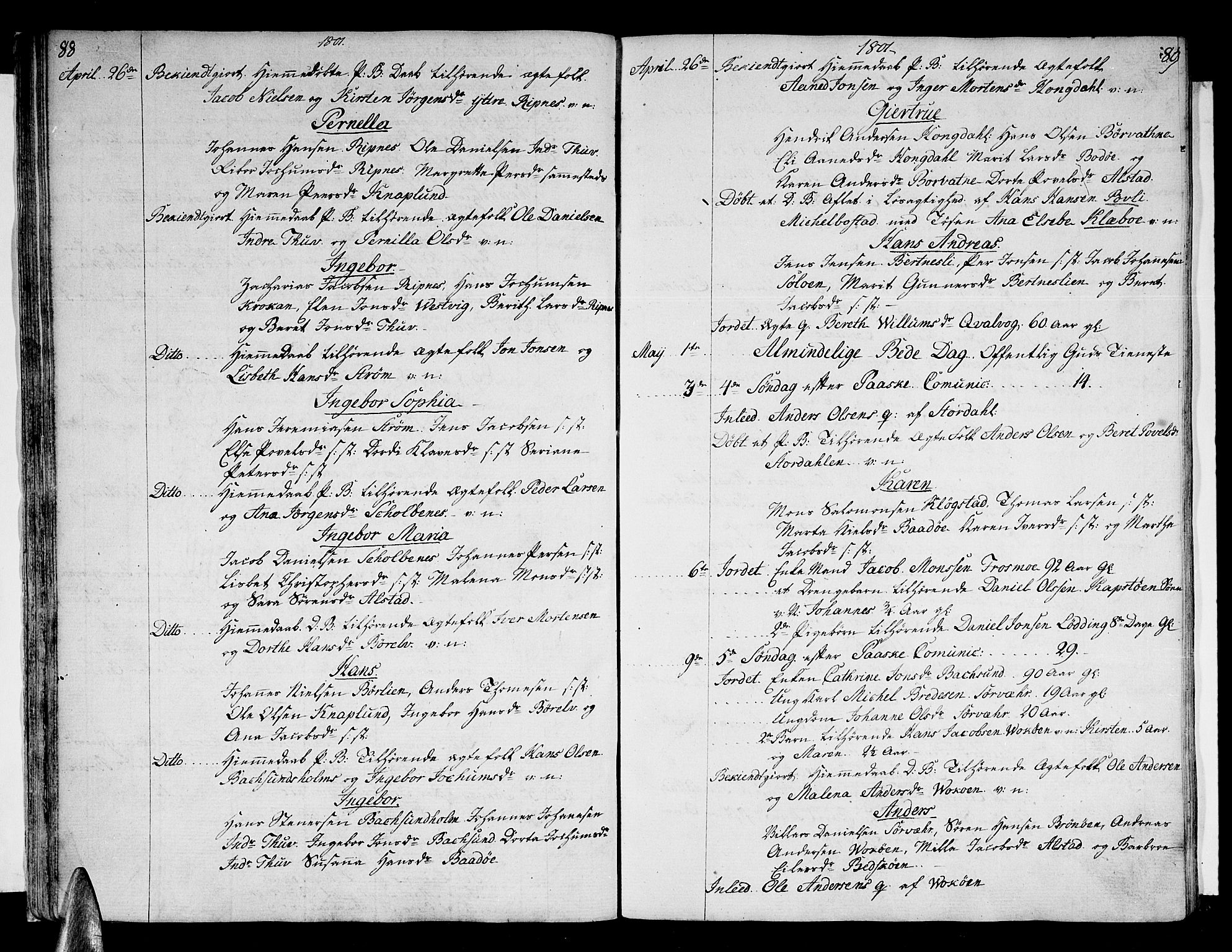 Ministerialprotokoller, klokkerbøker og fødselsregistre - Nordland, SAT/A-1459/801/L0004: Parish register (official) no. 801A04, 1796-1817, p. 88-89