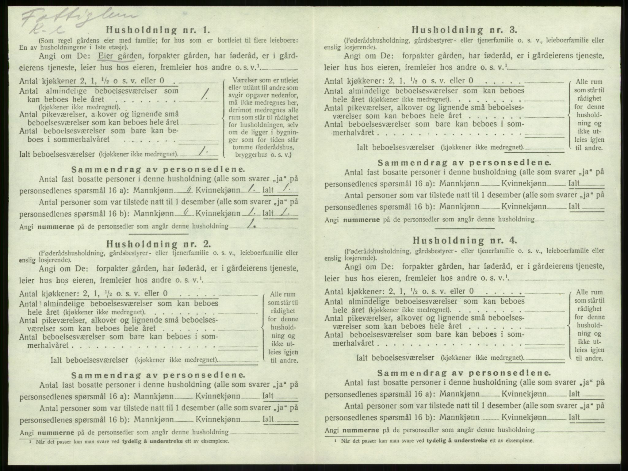 SAB, 1920 census for Bremanger, 1920, p. 265