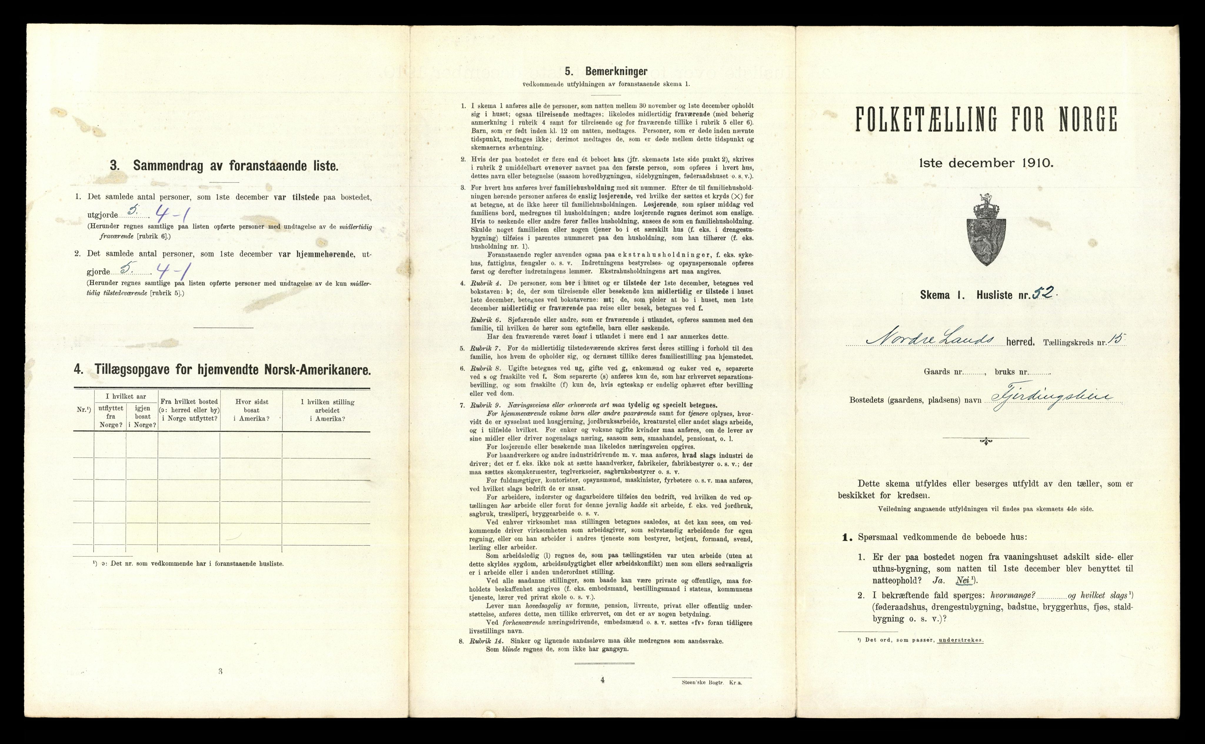 RA, 1910 census for Nordre Land, 1910, p. 1737