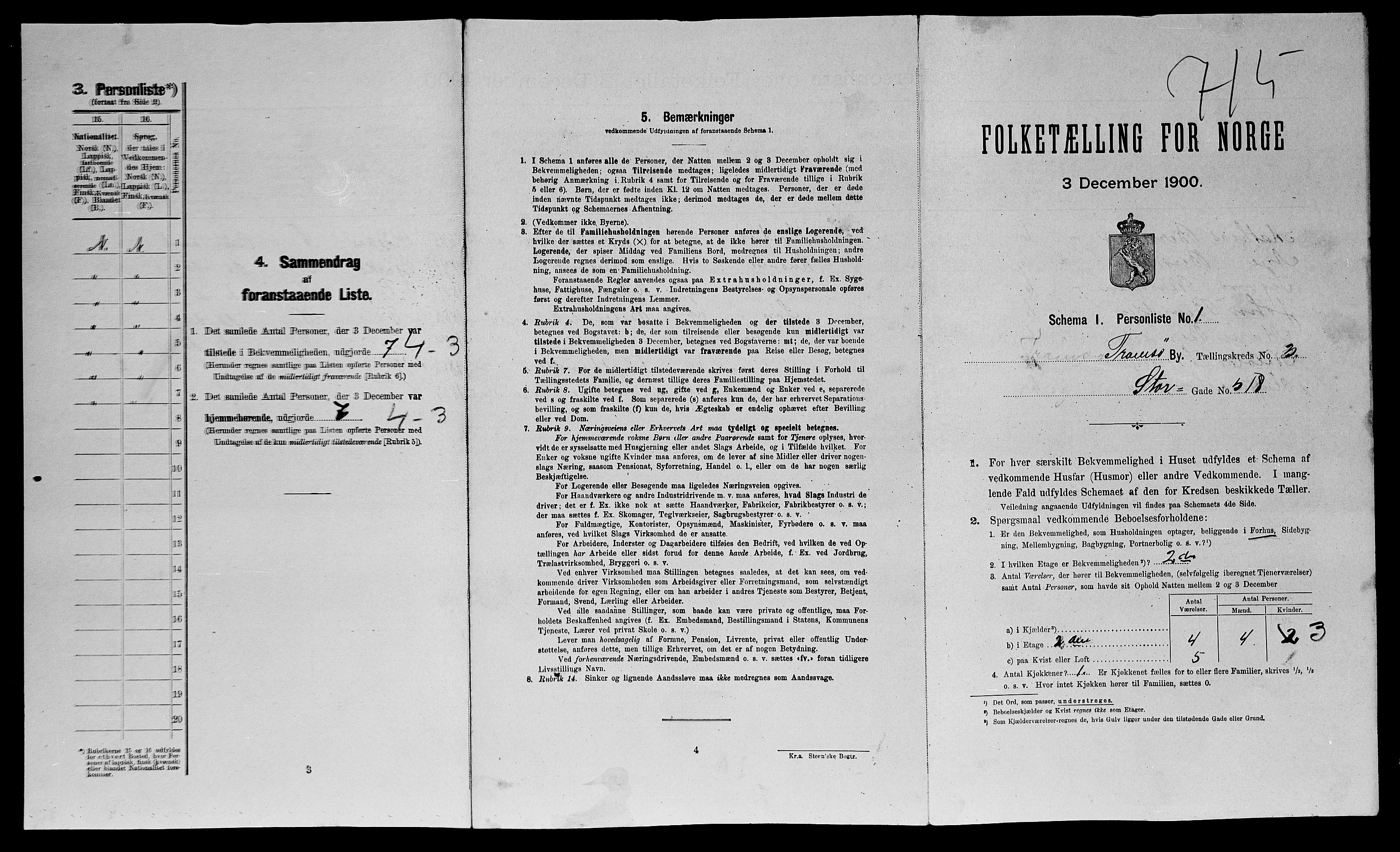 SATØ, 1900 census for Tromsø, 1900, p. 781