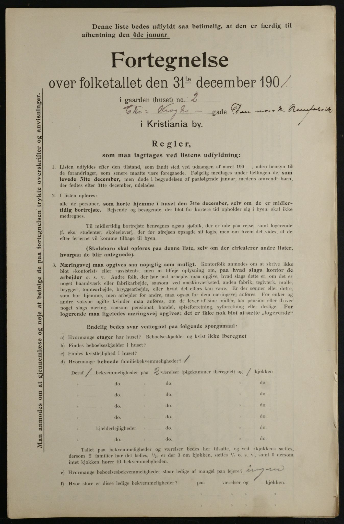 OBA, Municipal Census 1901 for Kristiania, 1901, p. 1927