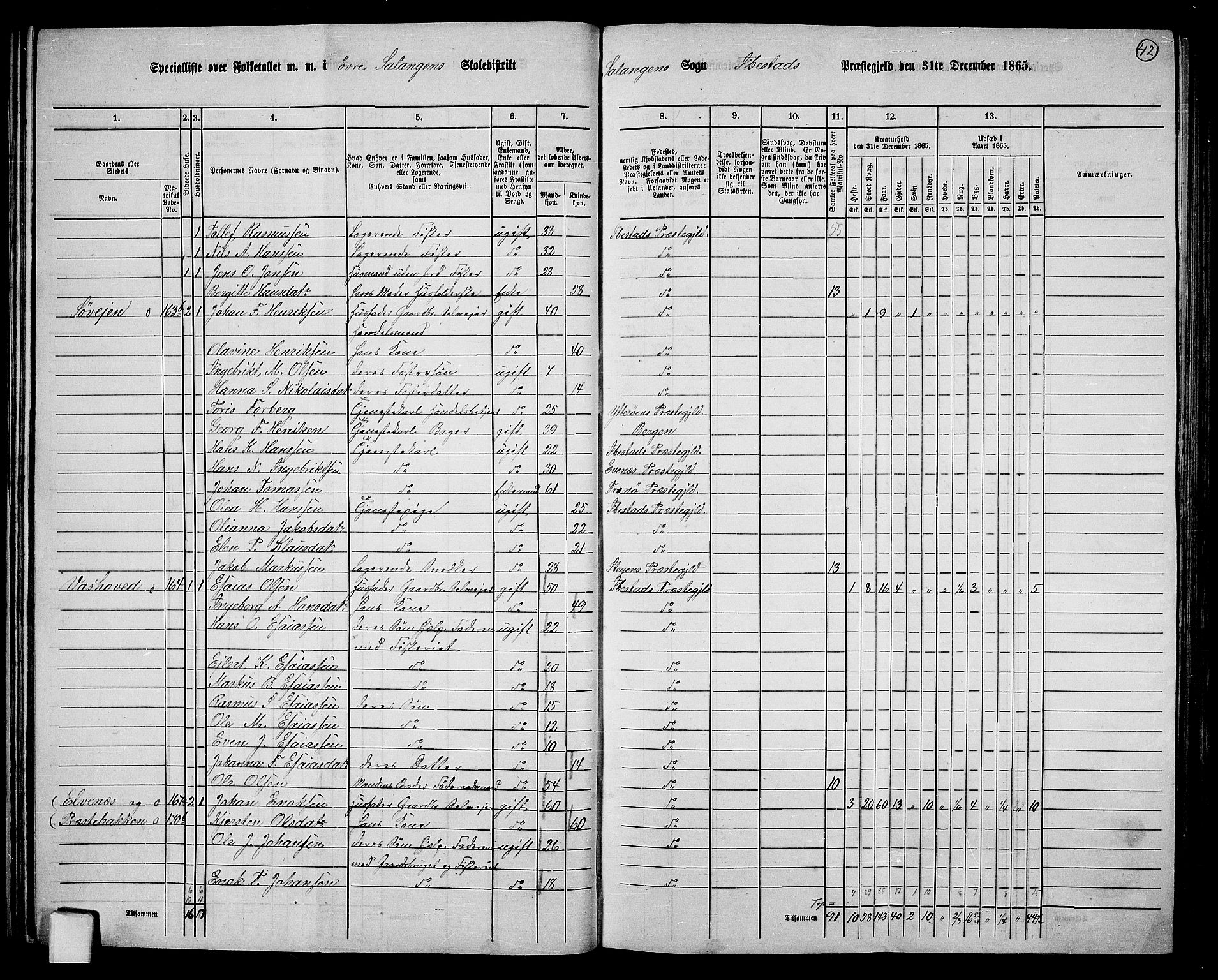 RA, 1865 census for Ibestad, 1865, p. 40