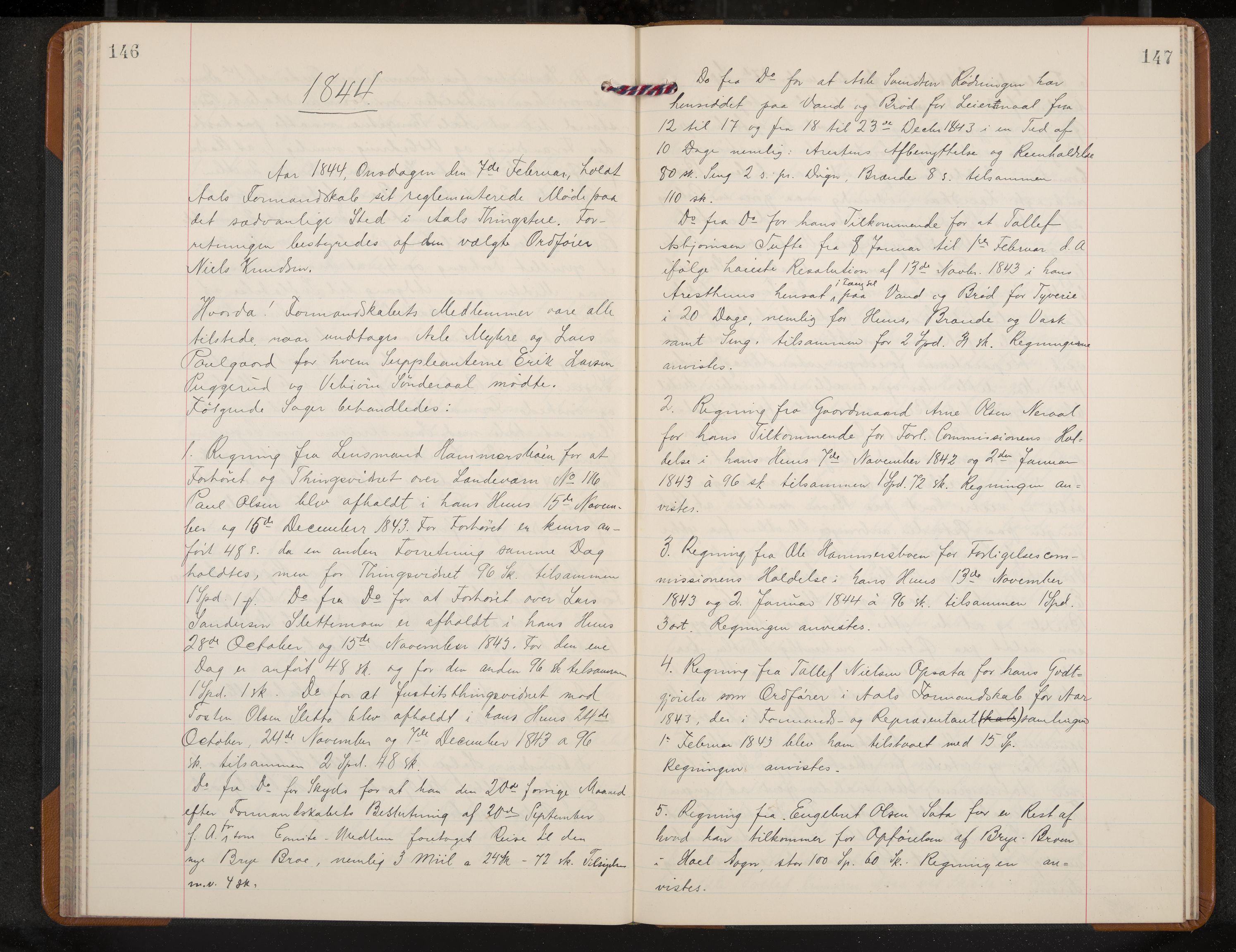 Ål formannskap og sentraladministrasjon, IKAK/0619021/A/Aa/L0001: Utskrift av møtebok, 1838-1845, p. 146-147