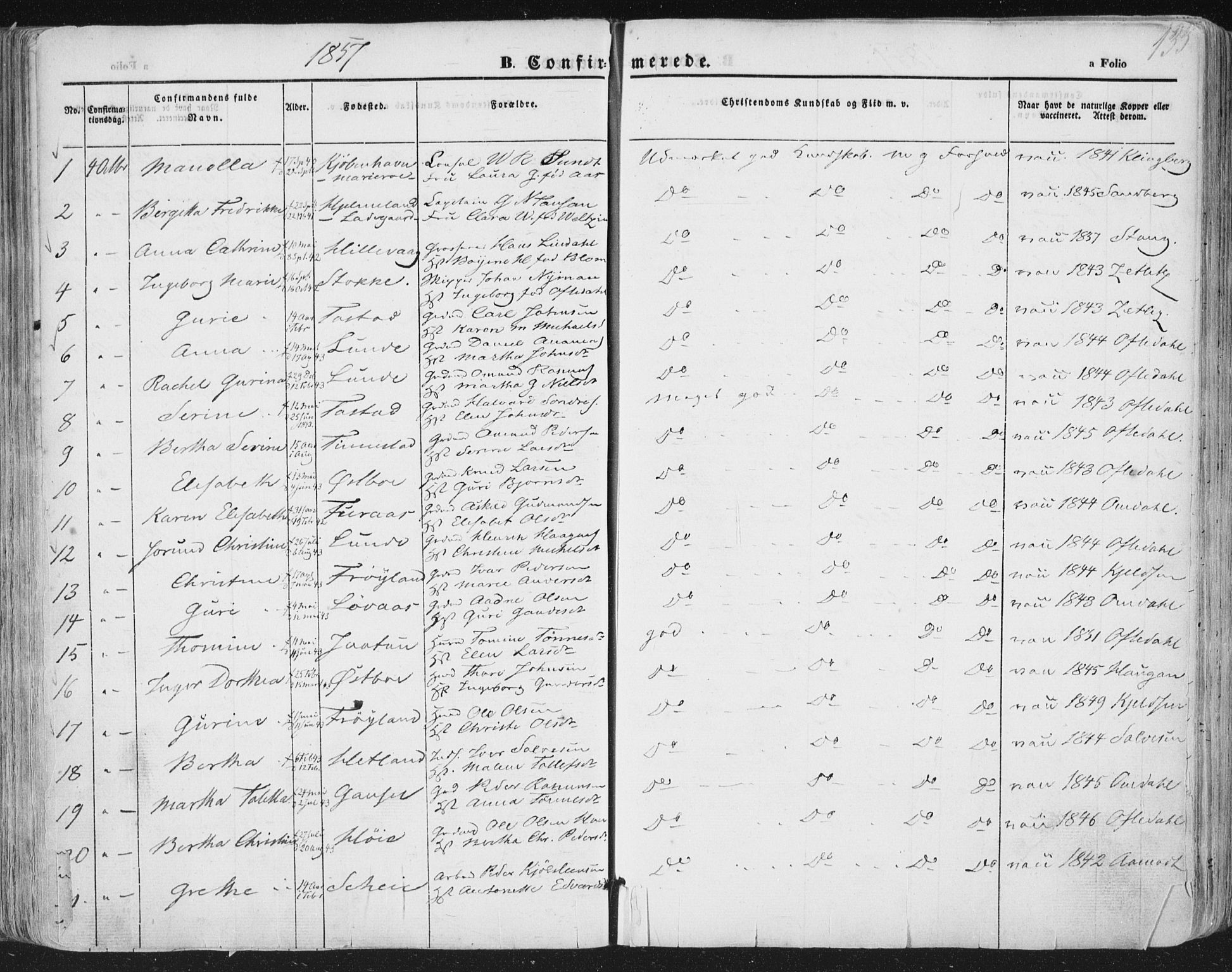 Hetland sokneprestkontor, AV/SAST-A-101826/30/30BA/L0002: Parish register (official) no. A 2, 1849-1869, p. 133