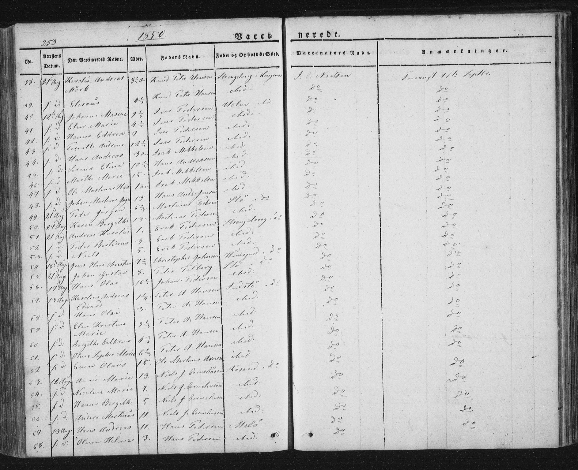 Ministerialprotokoller, klokkerbøker og fødselsregistre - Nordland, AV/SAT-A-1459/893/L1332: Parish register (official) no. 893A05, 1841-1858, p. 253