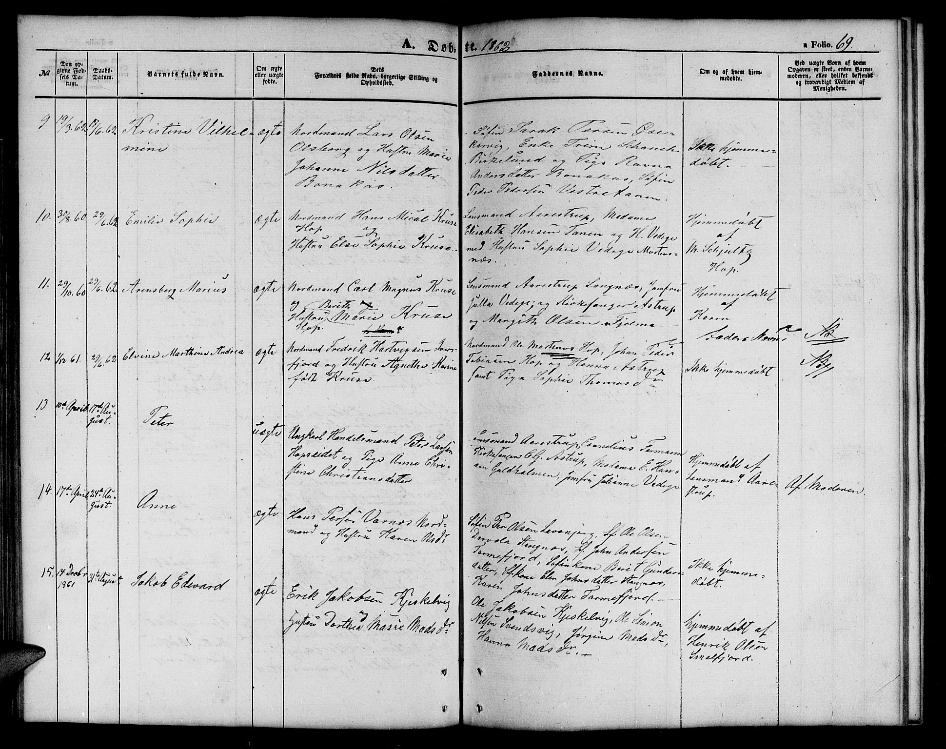 Tana sokneprestkontor, SATØ/S-1334/H/Hb/L0001klokker: Parish register (copy) no. 1 /1, 1853-1867, p. 69