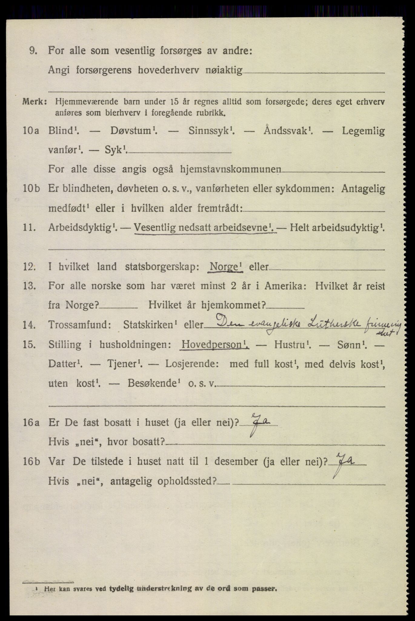 SAK, 1920 census for Austre Moland, 1920, p. 2222