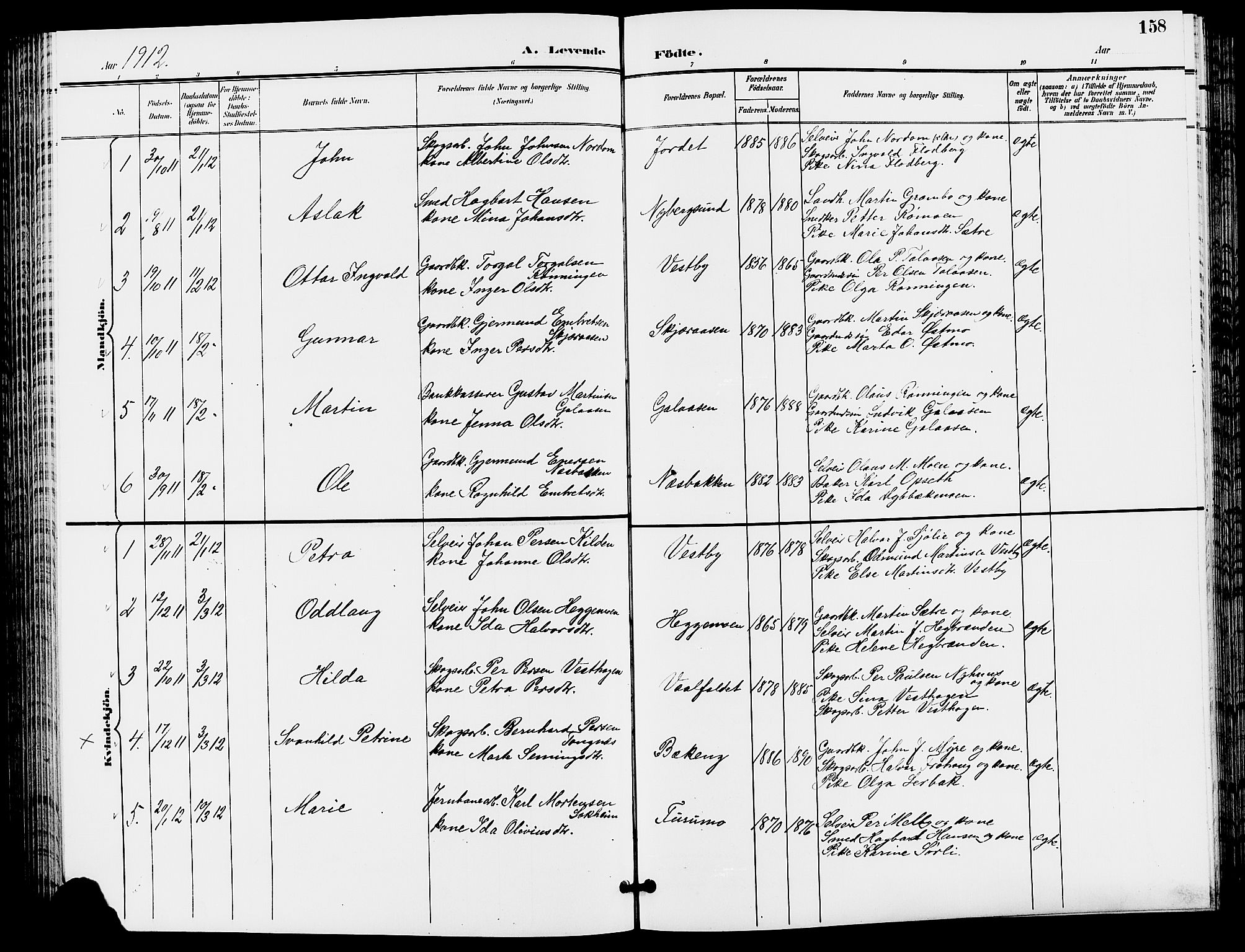 Trysil prestekontor, AV/SAH-PREST-046/H/Ha/Hab/L0006: Parish register (copy) no. 6, 1896-1912, p. 158