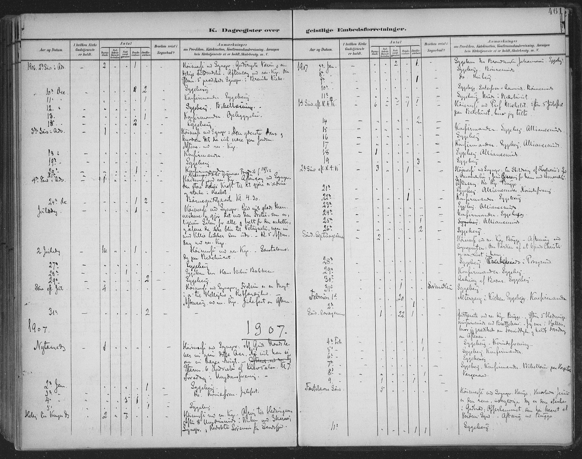 Skien kirkebøker, AV/SAKO-A-302/F/Fa/L0011: Parish register (official) no. 11, 1900-1907, p. 461