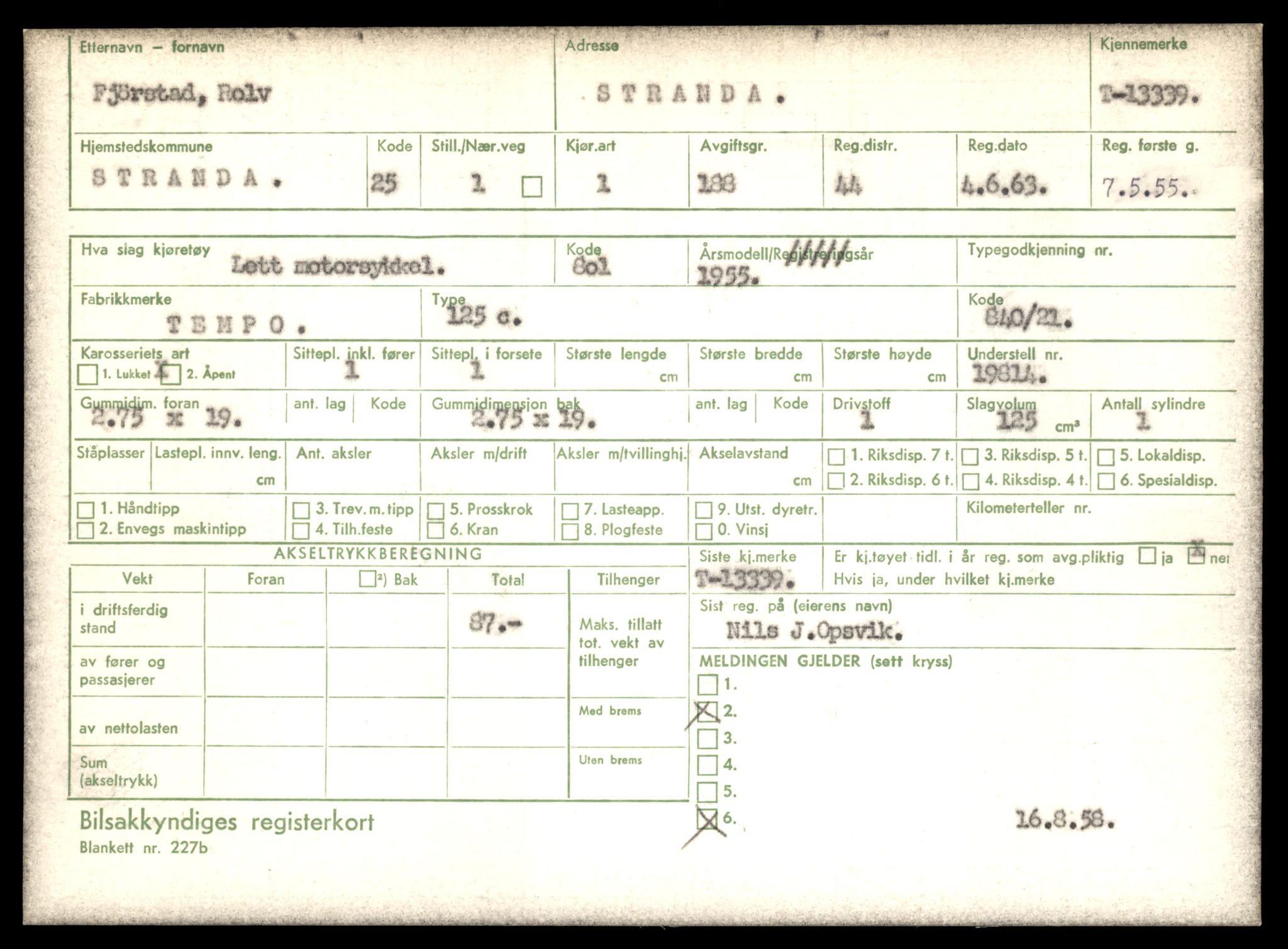 Møre og Romsdal vegkontor - Ålesund trafikkstasjon, SAT/A-4099/F/Fe/L0038: Registreringskort for kjøretøy T 13180 - T 13360, 1927-1998, p. 2701