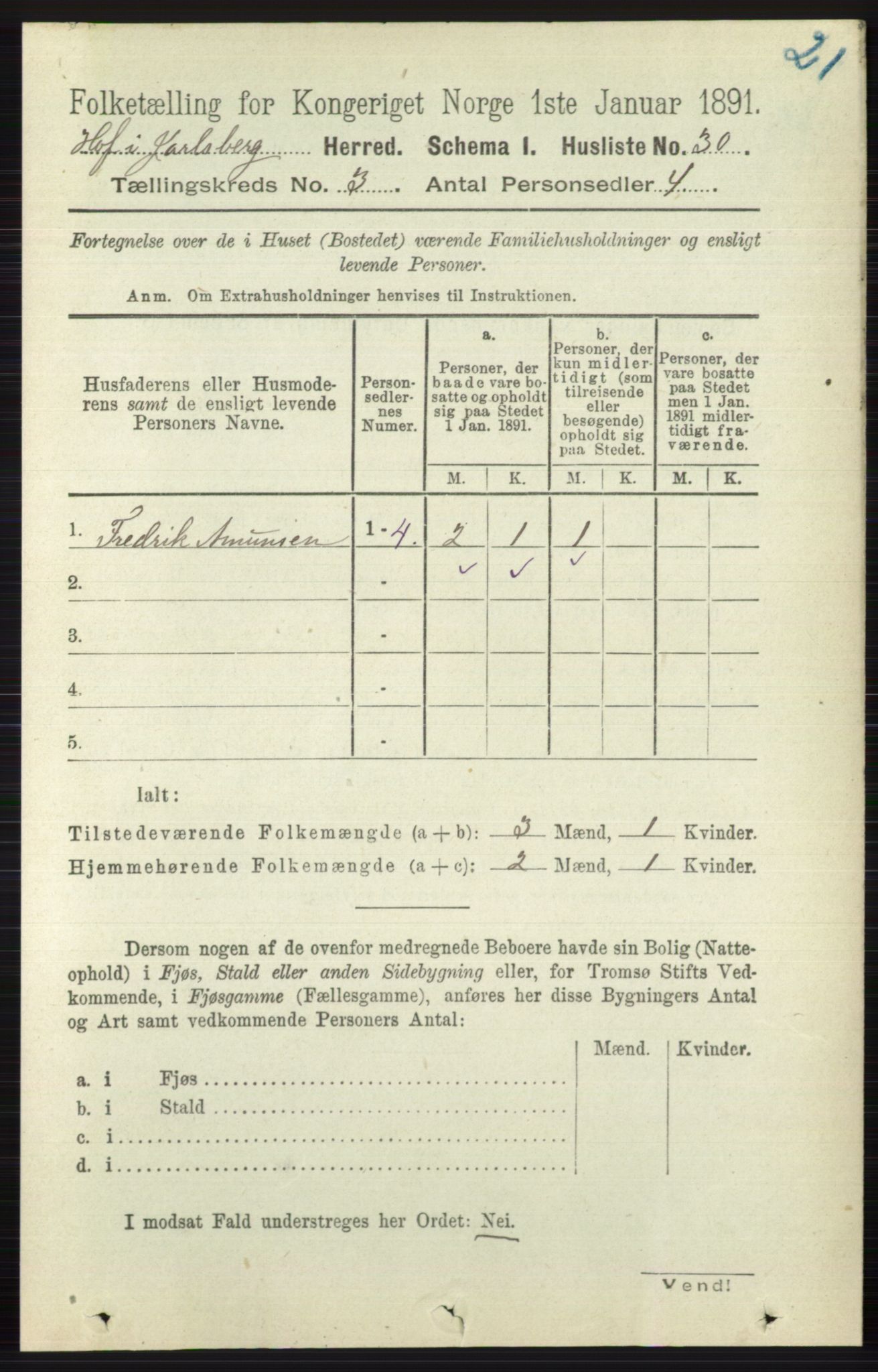 RA, 1891 census for 0714 Hof, 1891, p. 874