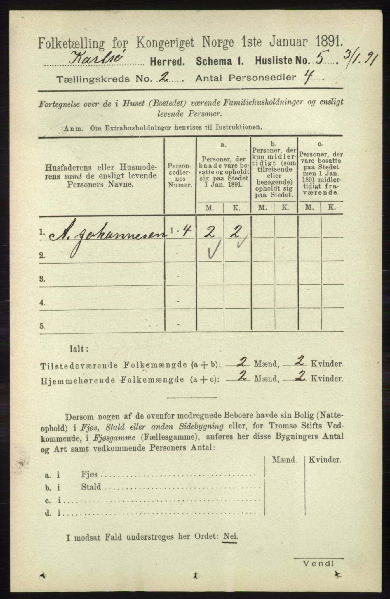 RA, 1891 census for 1936 Karlsøy, 1891, p. 379