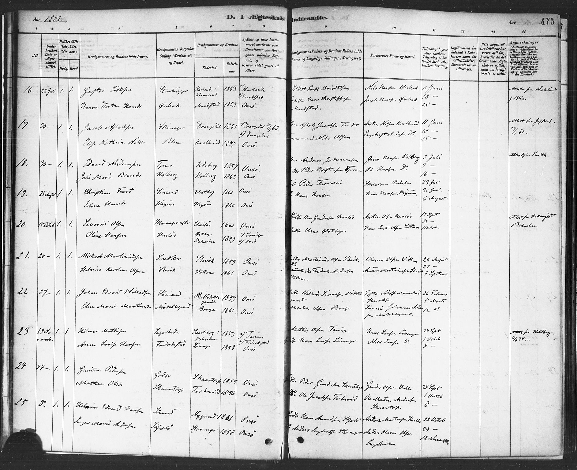 Onsøy prestekontor Kirkebøker, AV/SAO-A-10914/F/Fa/L0006: Parish register (official) no. I 6, 1878-1898, p. 475