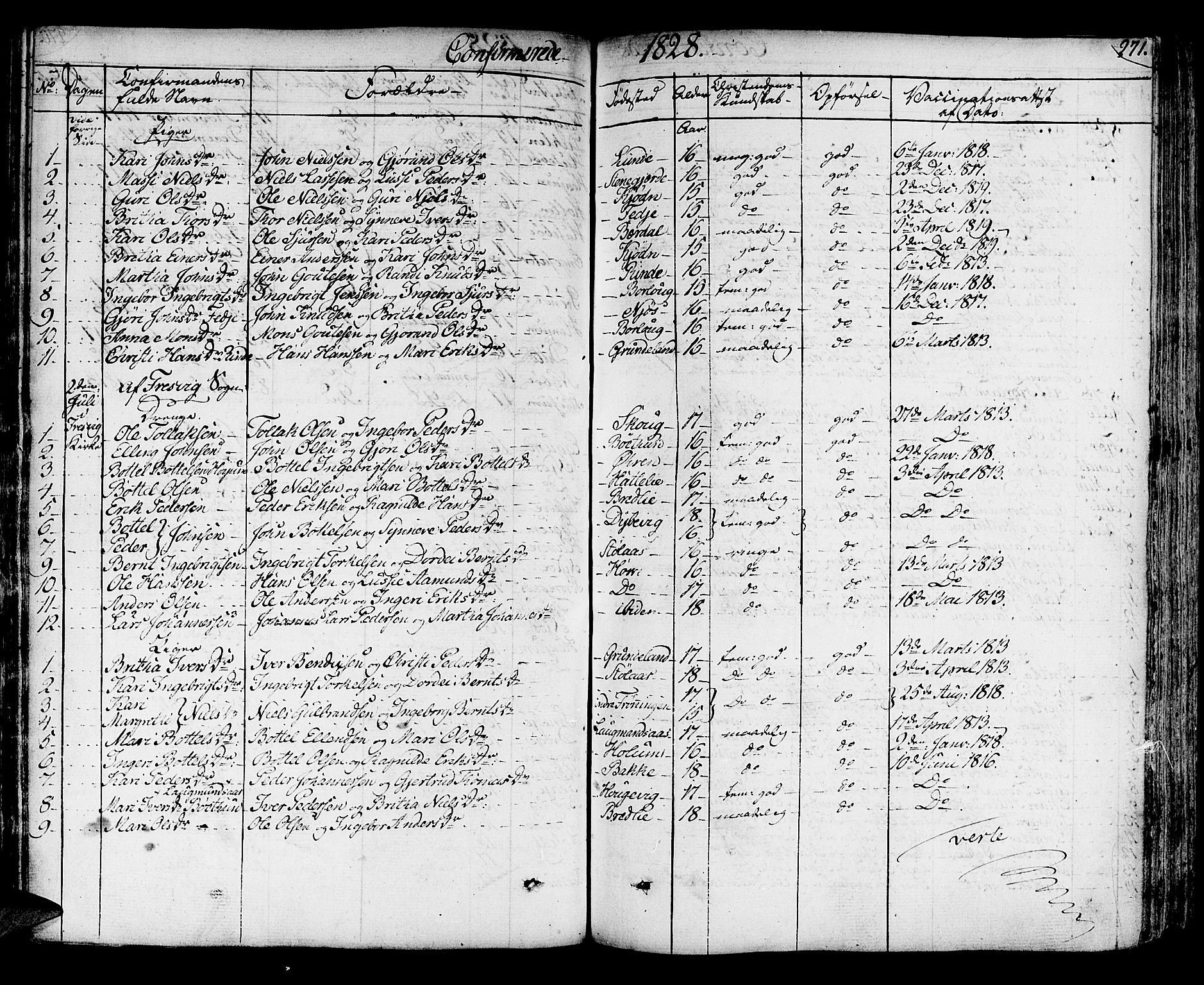 Leikanger sokneprestembete, AV/SAB-A-81001/H/Haa/Haaa/L0006: Parish register (official) no. A 6, 1810-1838, p. 271