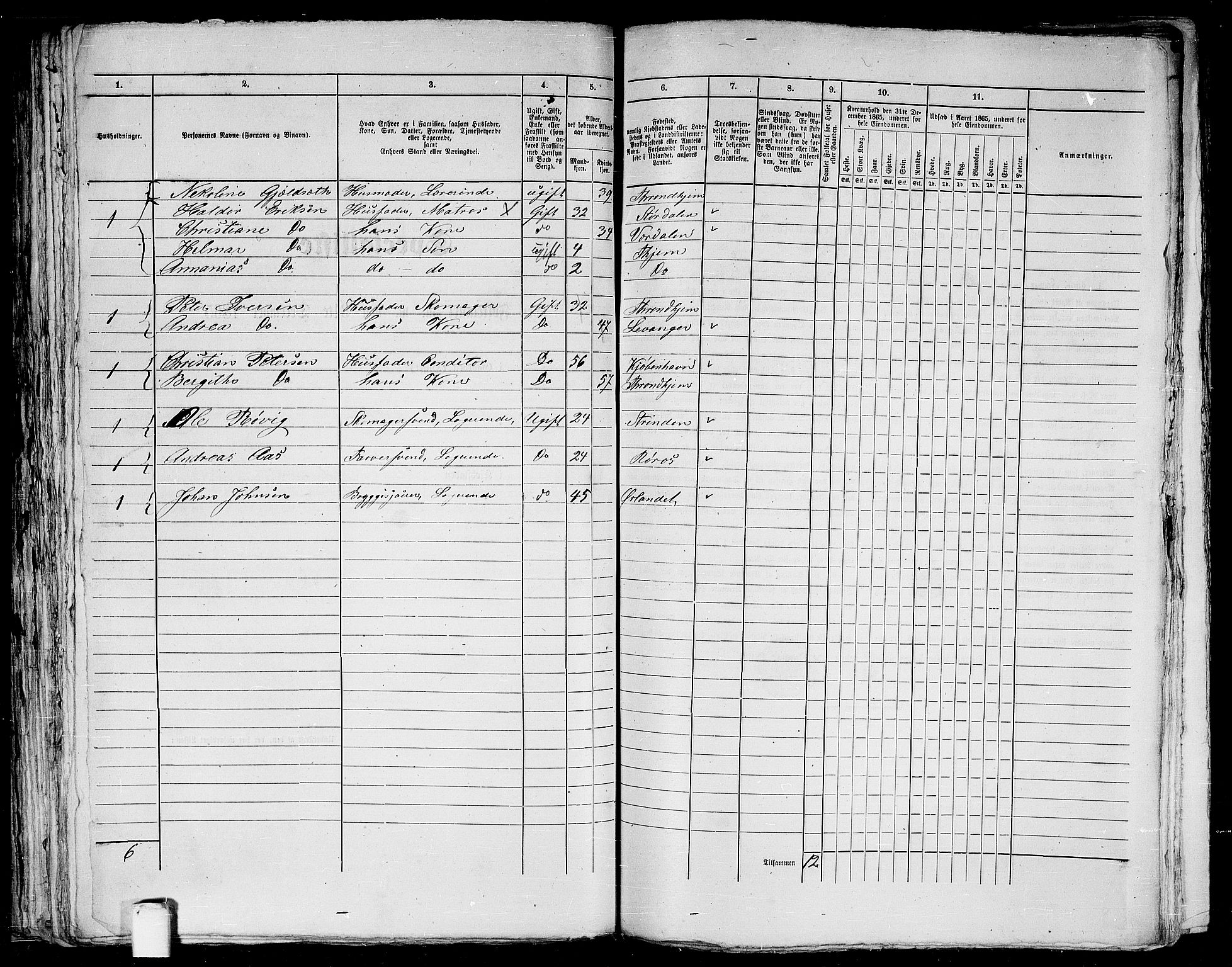 RA, 1865 census for Trondheim, 1865, p. 234