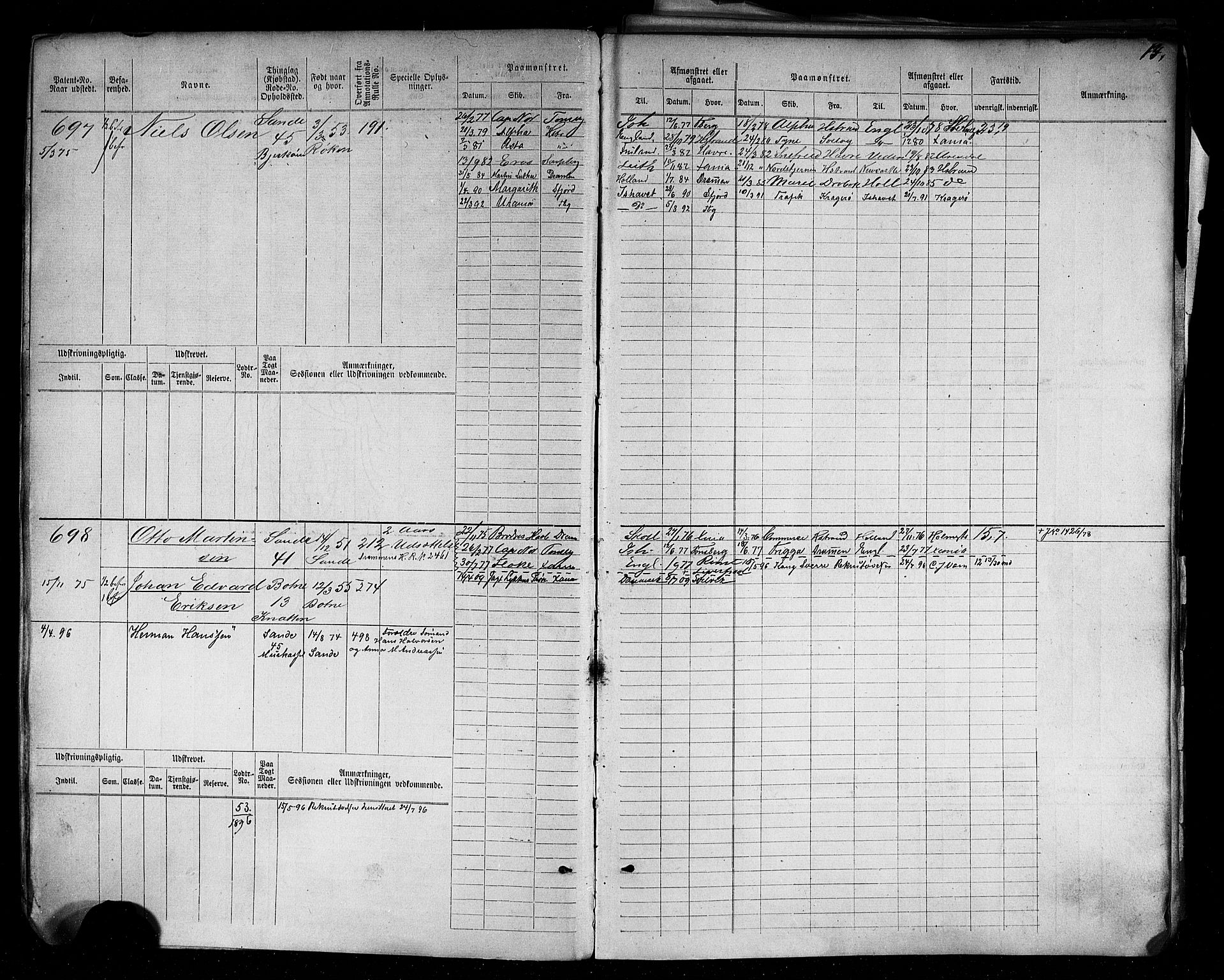 Holmestrand innrulleringskontor, AV/SAKO-A-1151/F/Fc/L0004: Hovedrulle, 1872-1913, p. 17