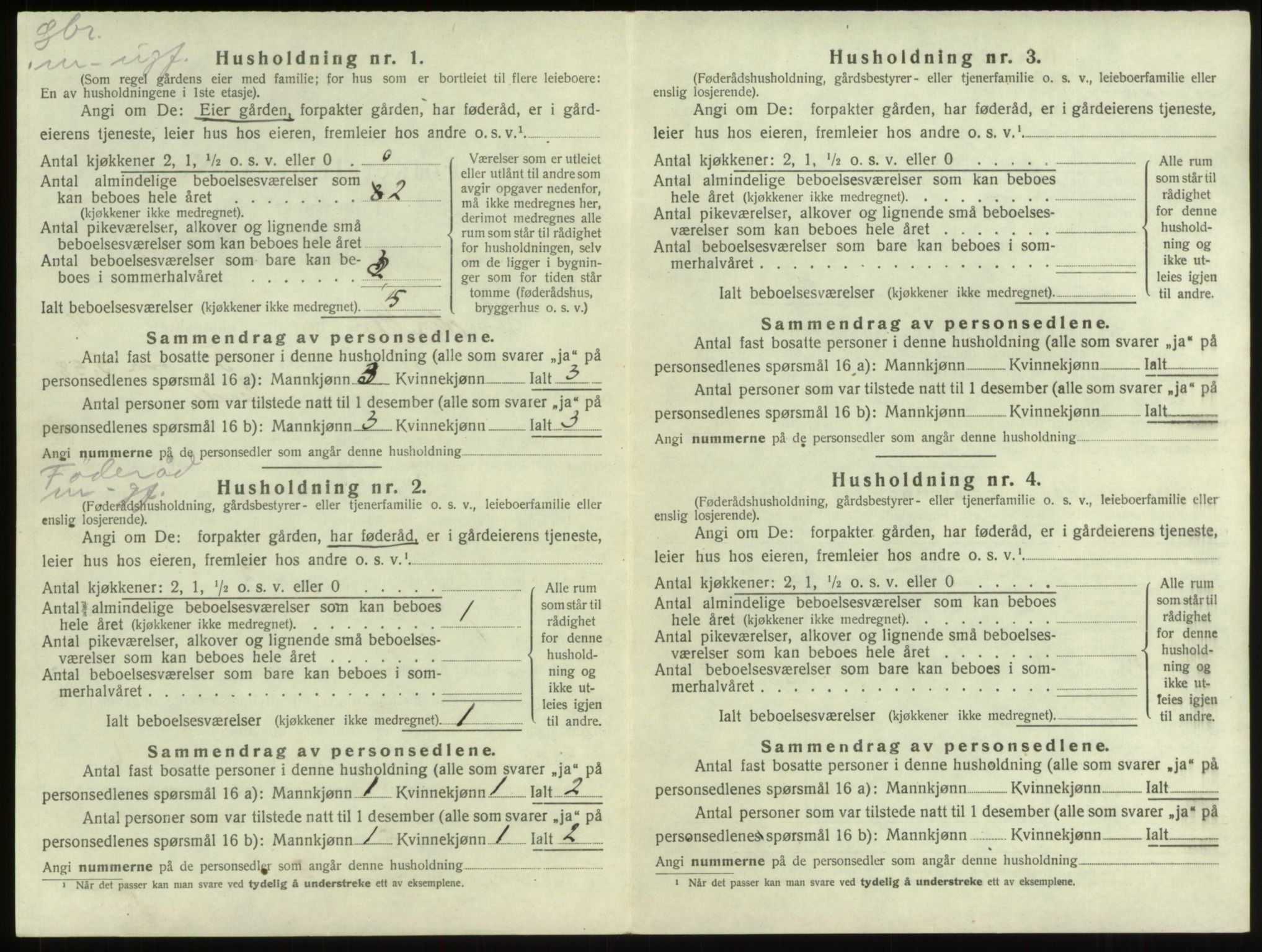 SAB, 1920 census for Innvik, 1920, p. 875